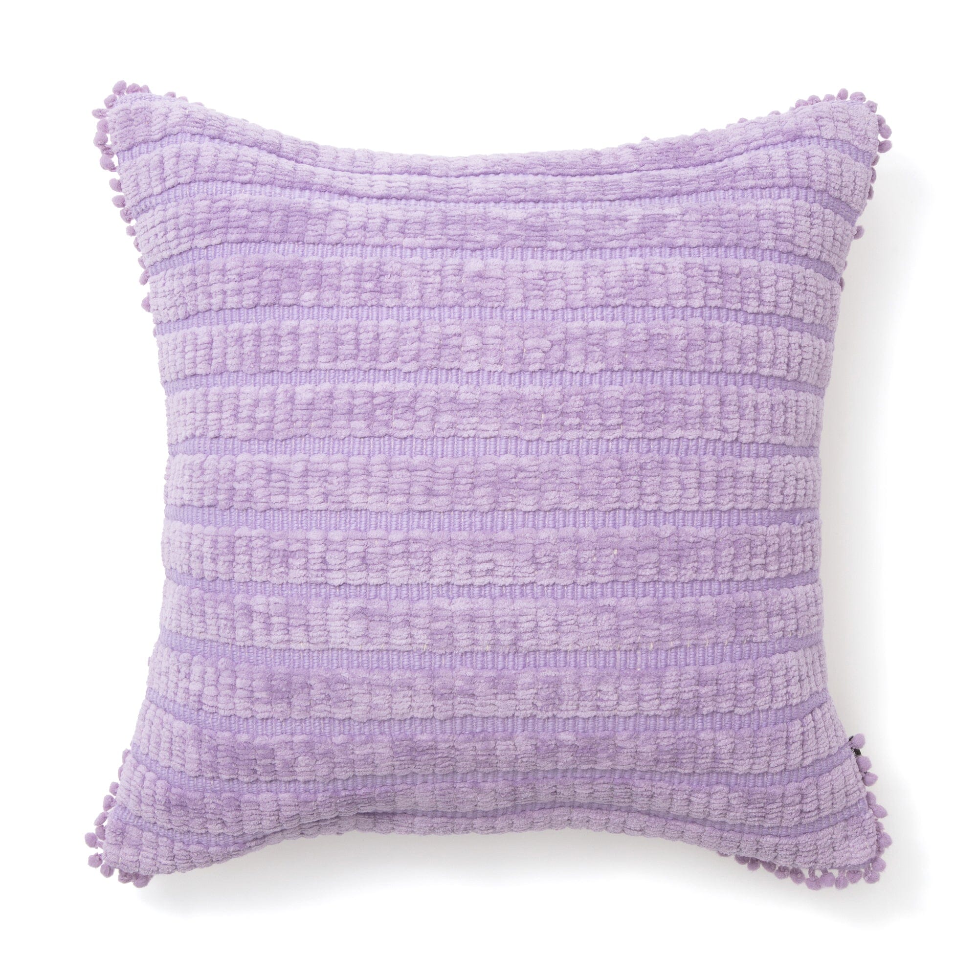 Pompon Chenille Cushion Cover 450X450 Purple
