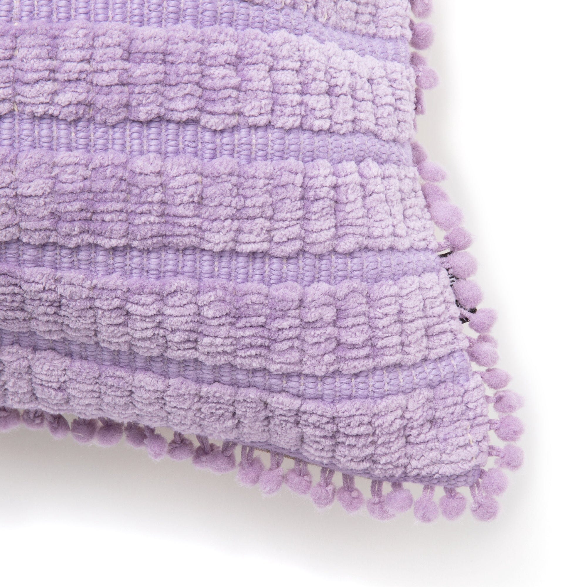Pompon Chenille Cushion Cover 450X450 Purple