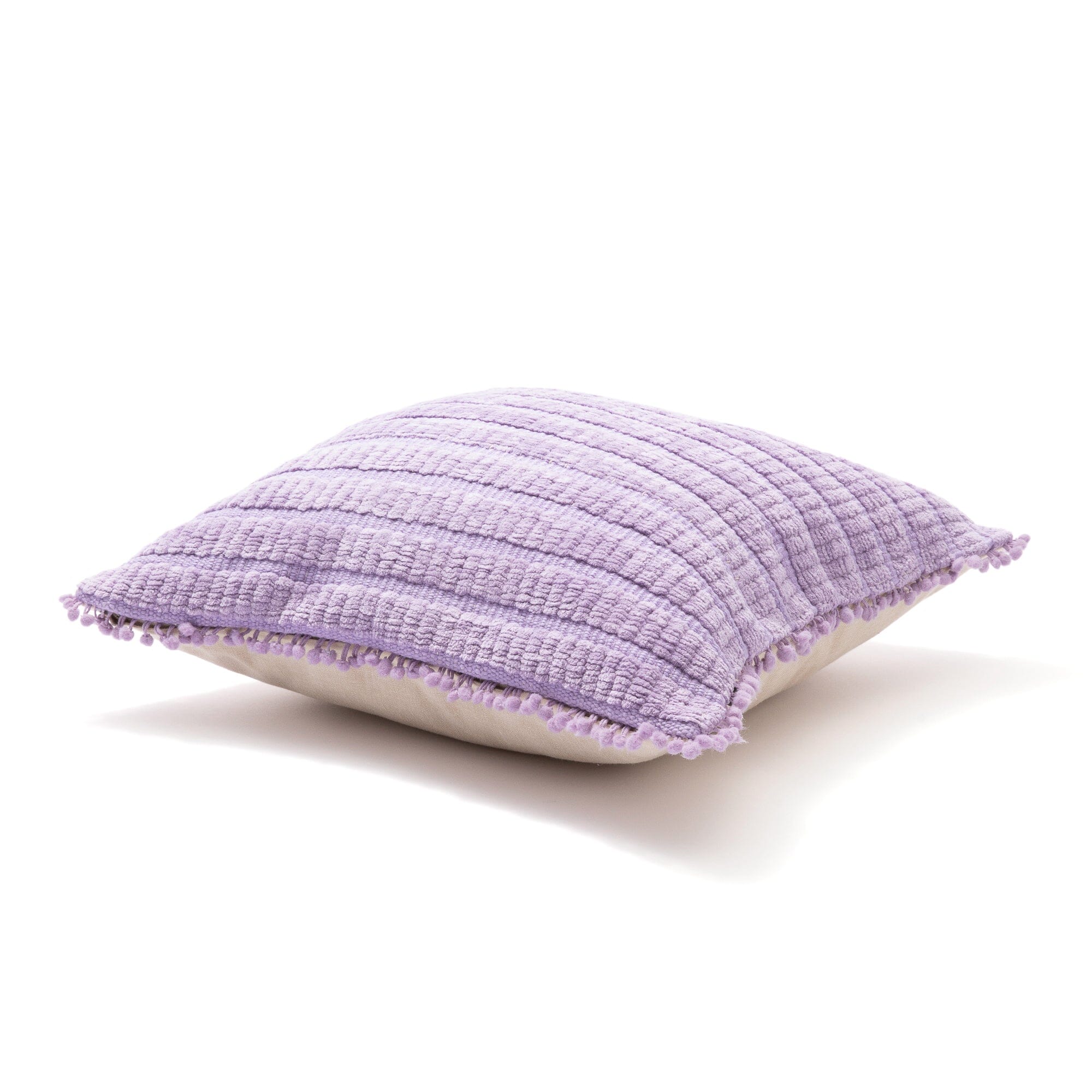 Pompon Chenille Cushion Cover 450X450 Purple