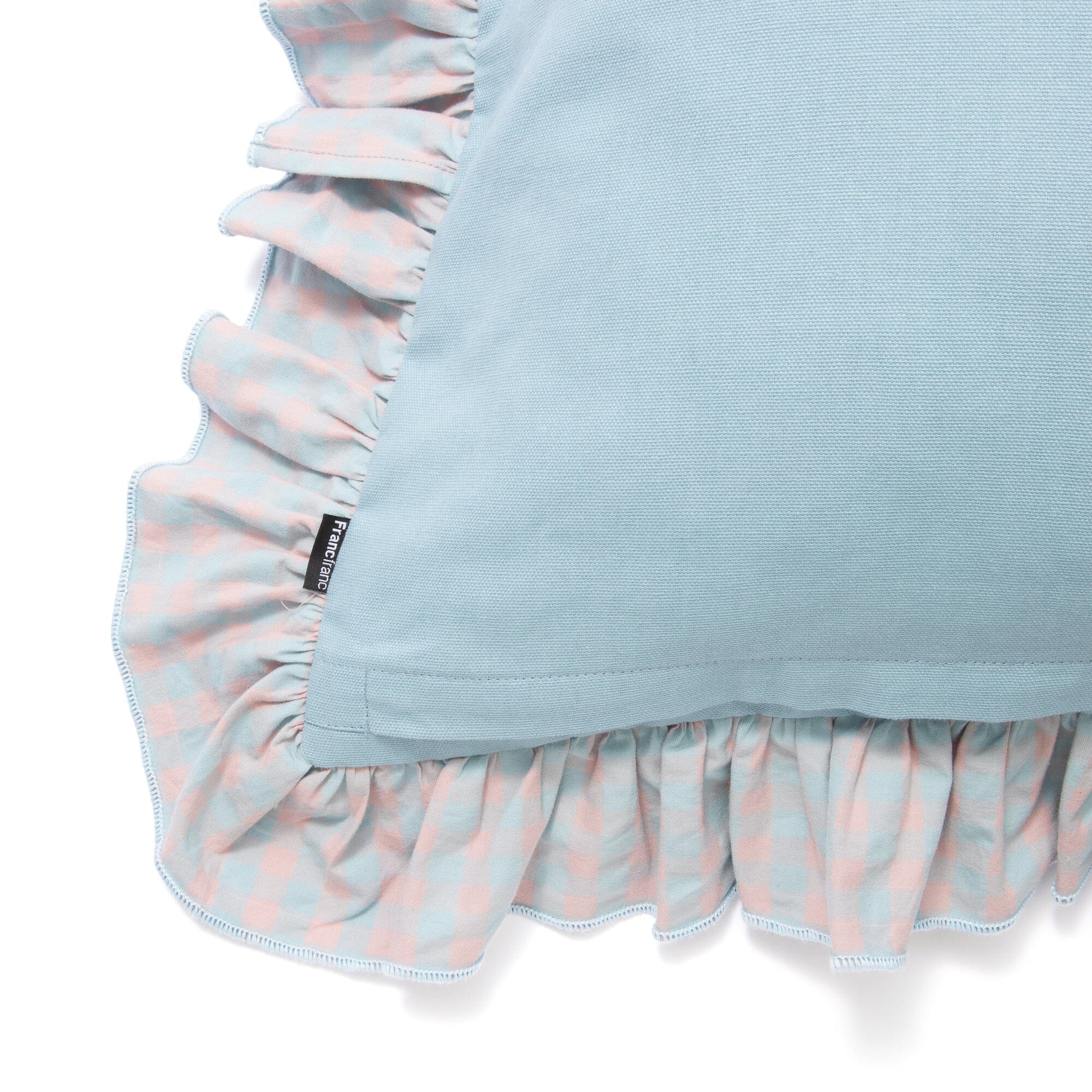 Frill Check Cushion Cover 450X450 Pink X Blue