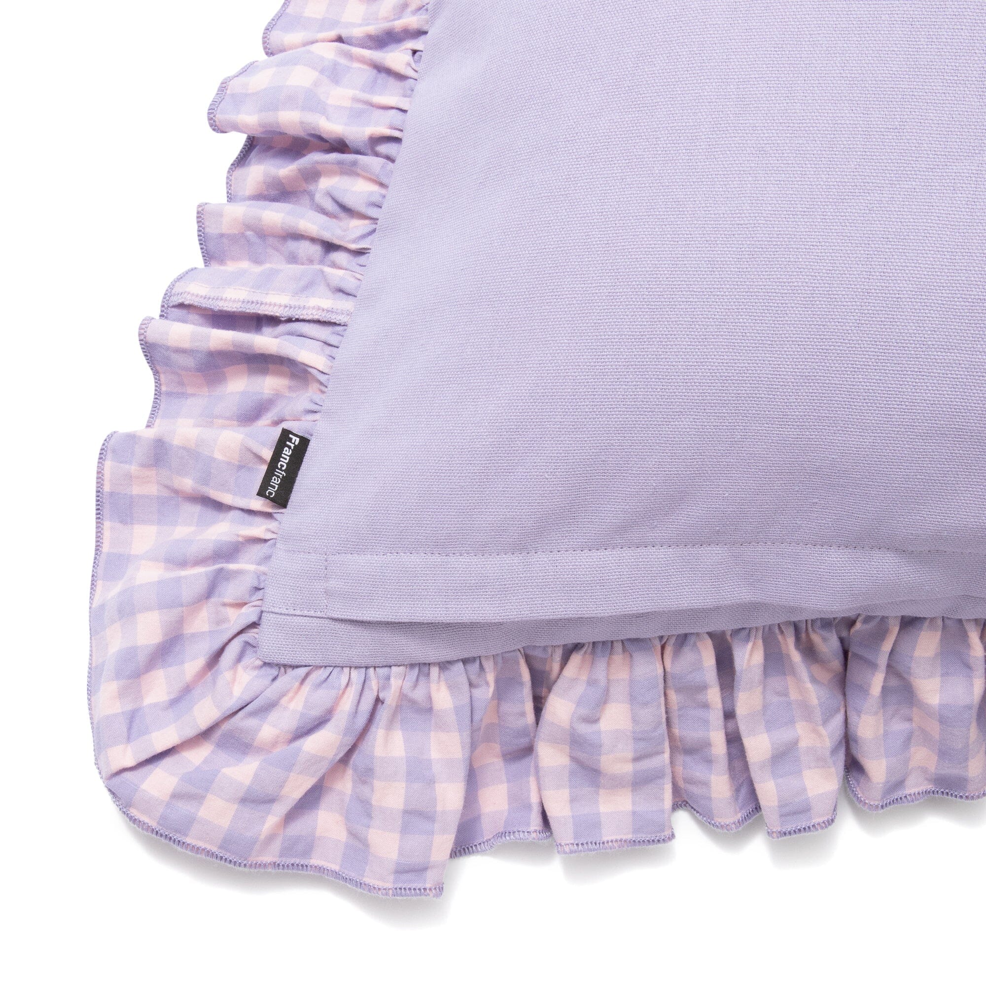 Frill Check Cushion Cover 450X450 Pink X Purple