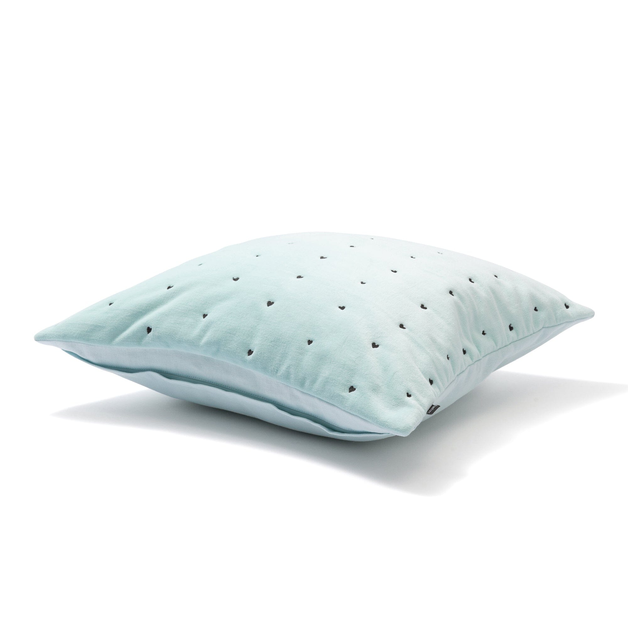 Emb Heart Cushion Cover 450X450 Blue X Black