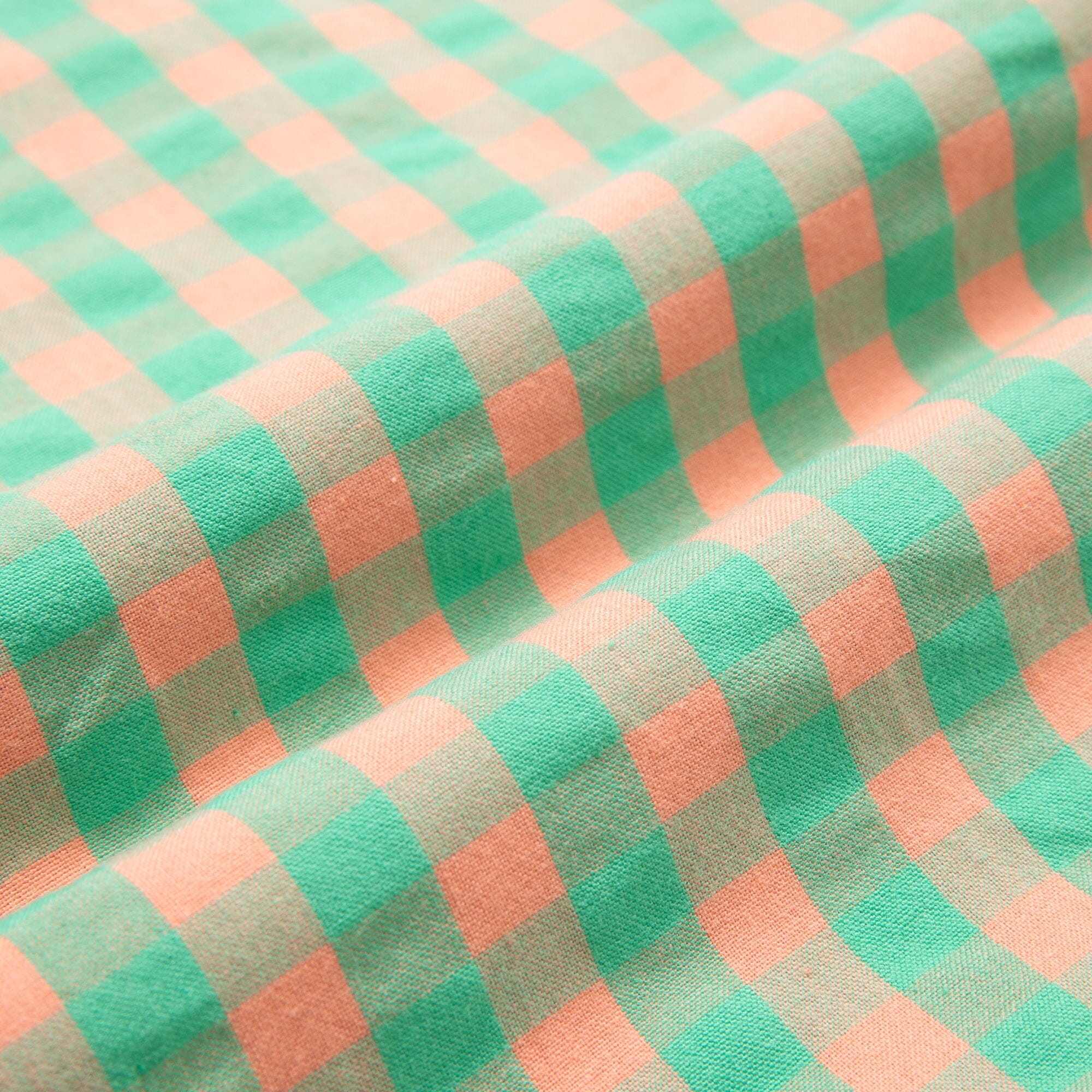 Frill Check Cushion Cover 450X450 Green X Orange