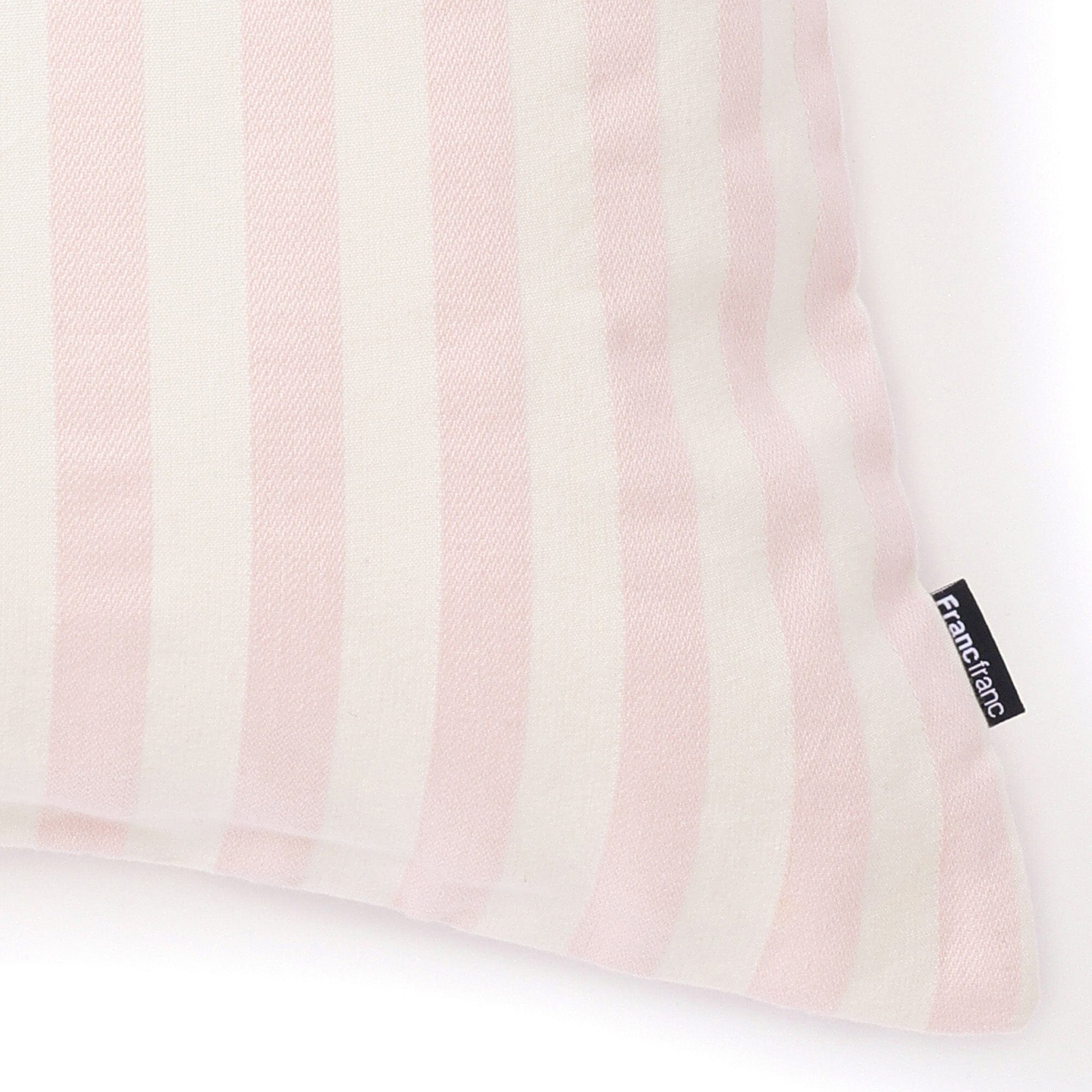 Merci Stripe Cushion Cover 450X450 White X Pink