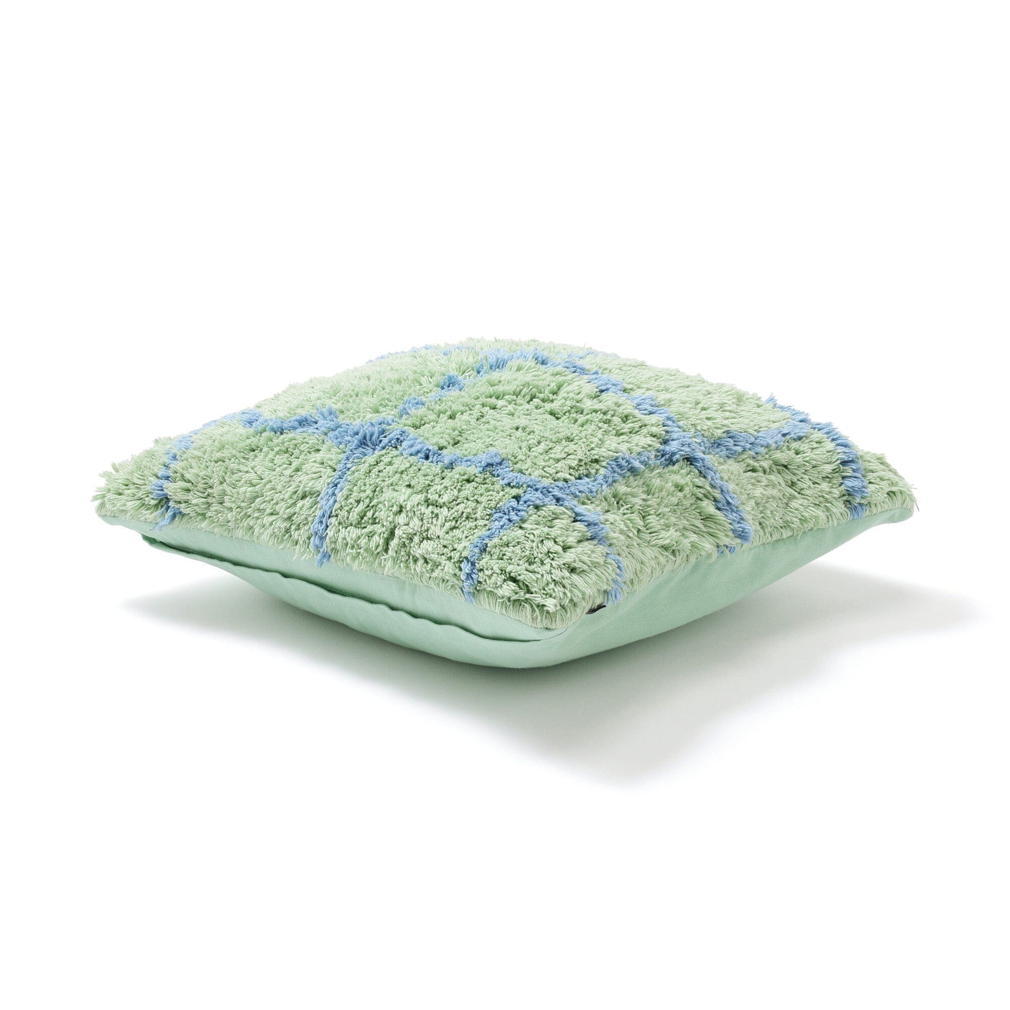 Tuft Check Cushion Cover 450X450 Green X Blue