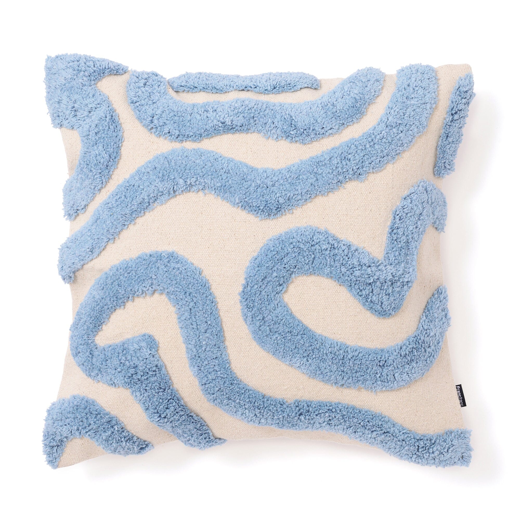 Tuft Drawing Cushion Cover 450X450 Blue