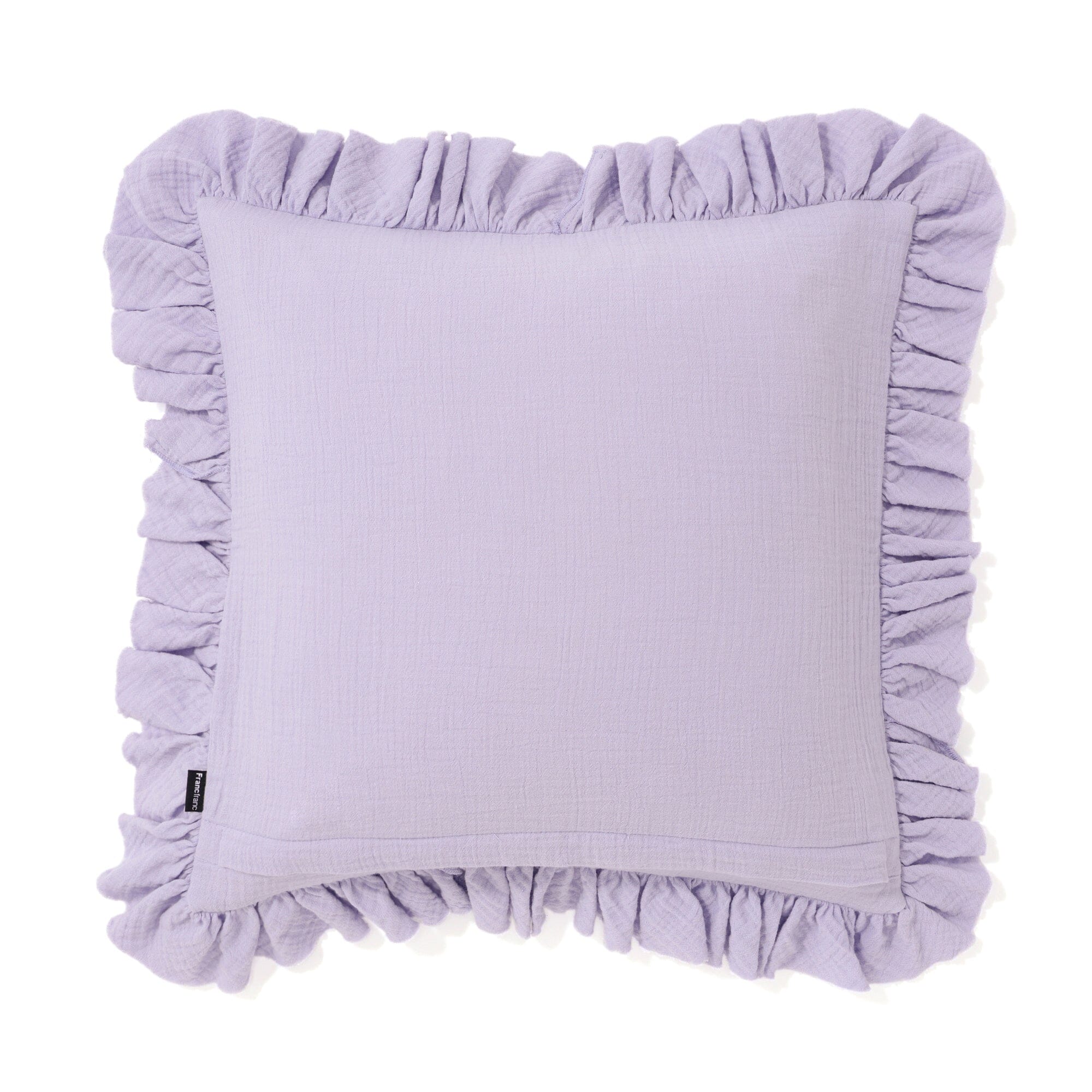 Emb Flower Frill Cushion Cover 450X450 Purple