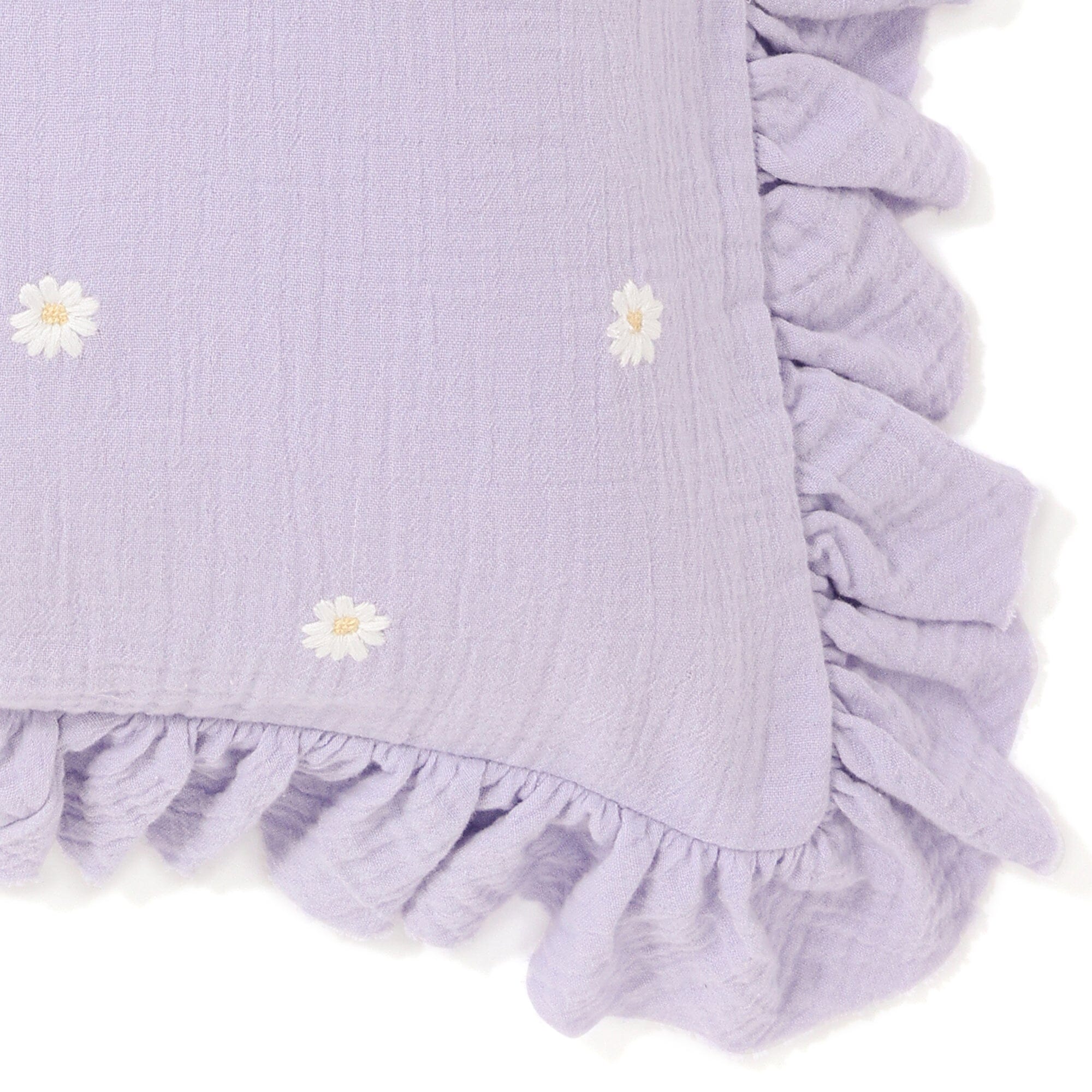 Emb Flower Frill Cushion Cover 450X450 Purple