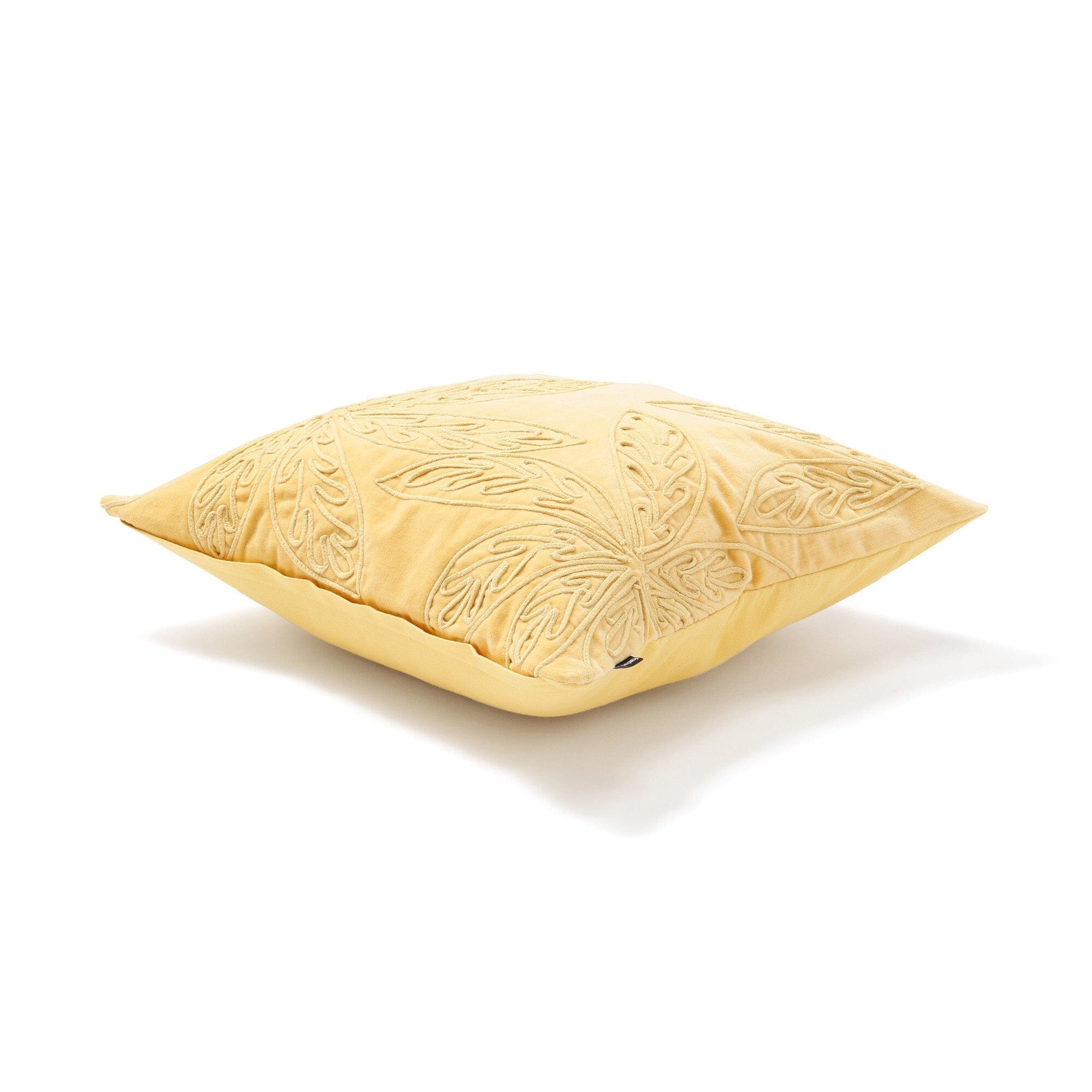 Cord Drawing Cushion Cover 450X450 Yellow