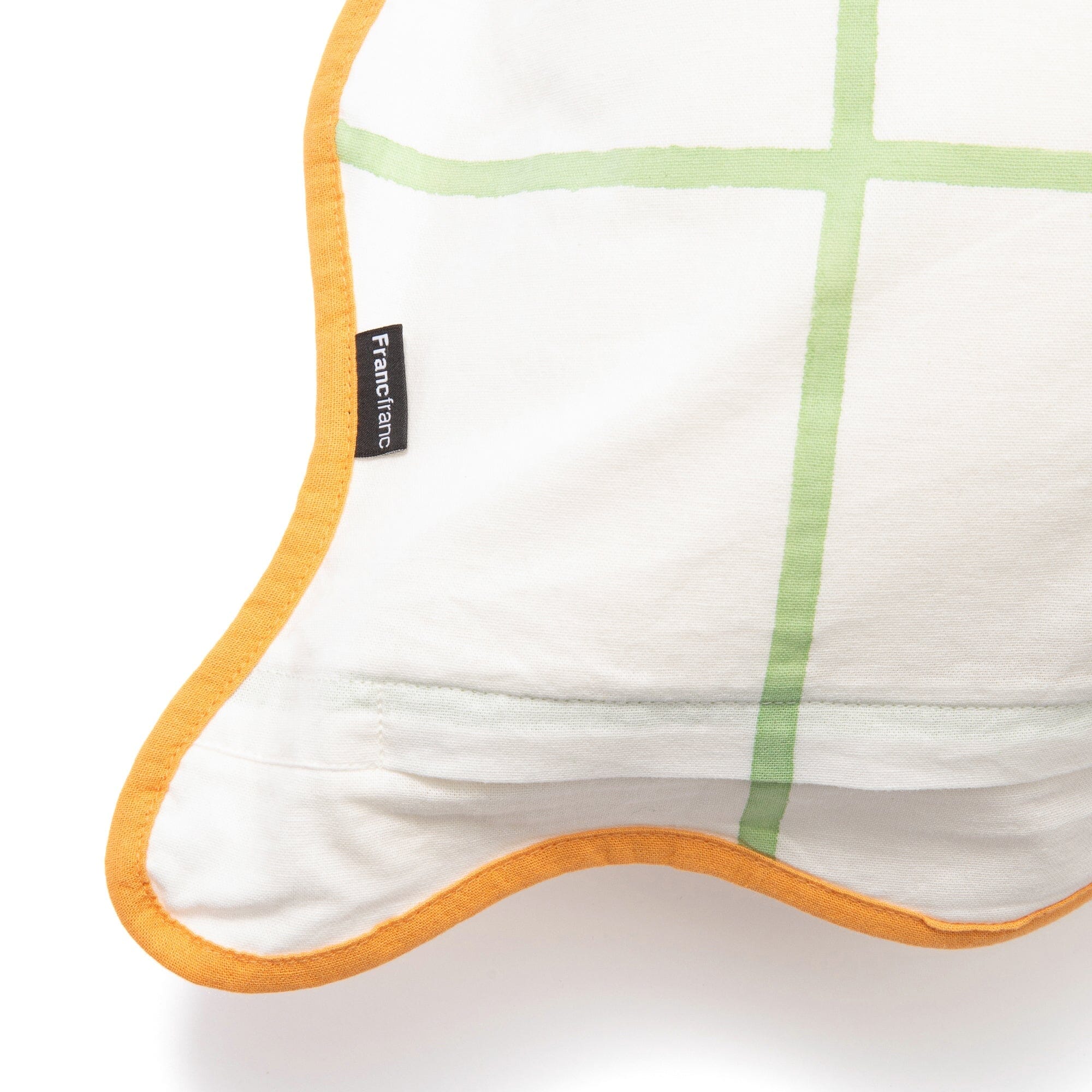 Windowpane Wave Cushion Cover 450X450 White X Green