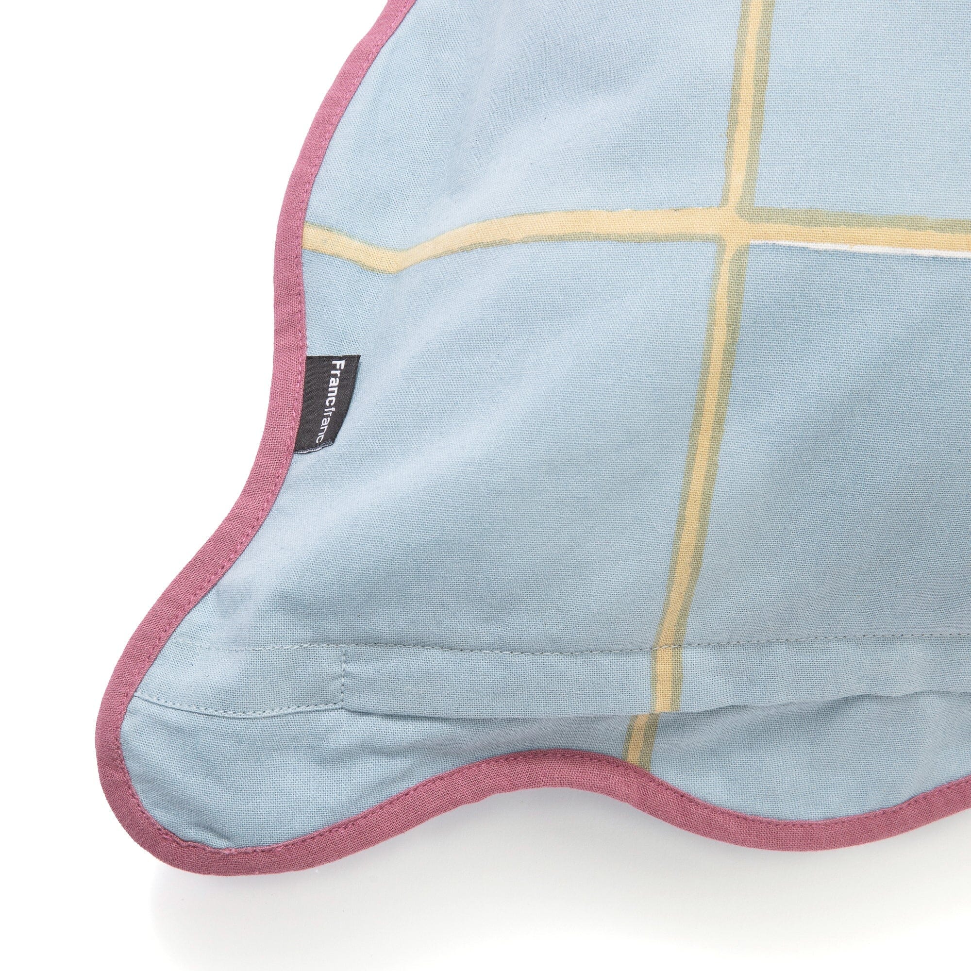 Windowpane Wave Cushion Cover 450X450 Blue X Beige