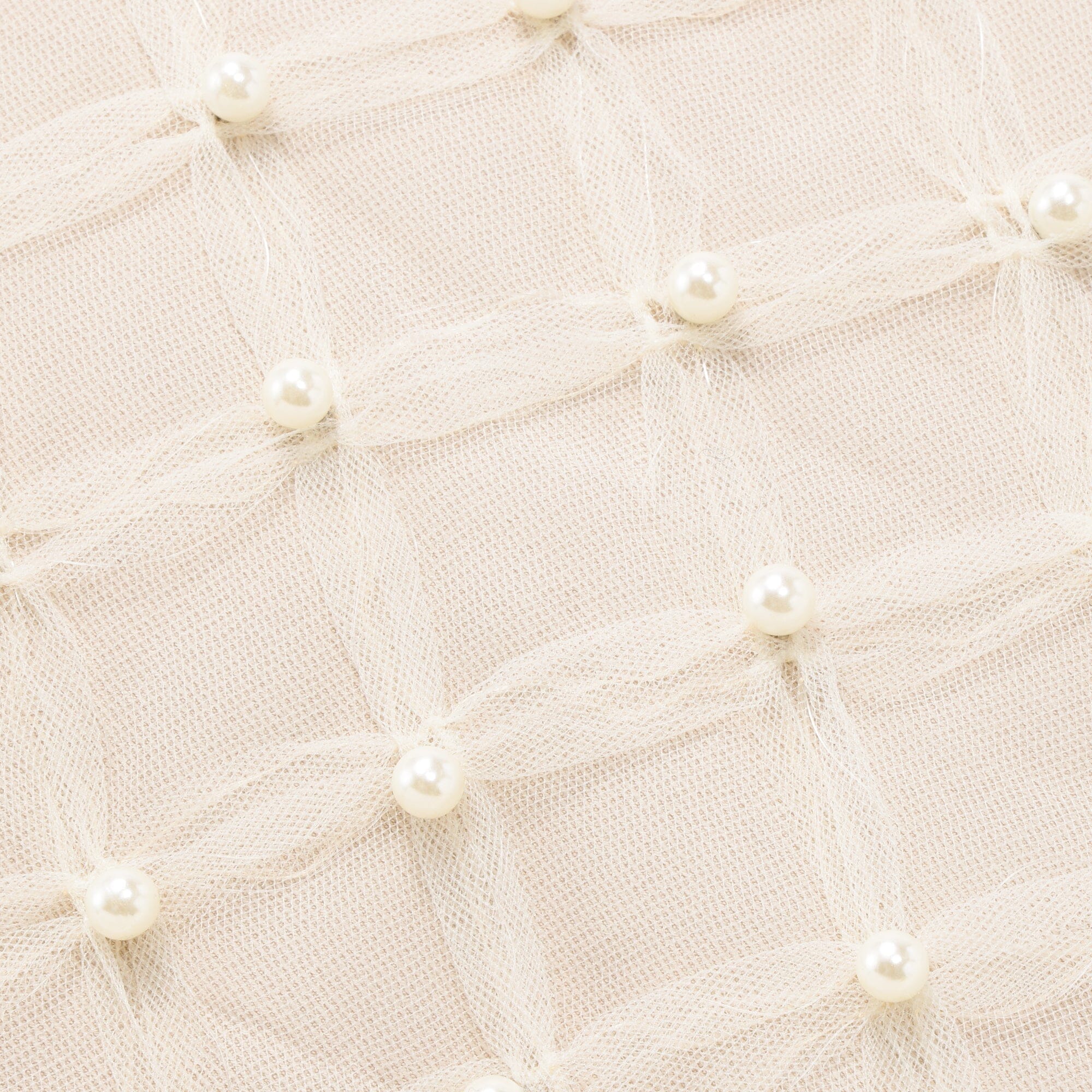 Tulle Pearl Cushion Cover 450X450 Beige