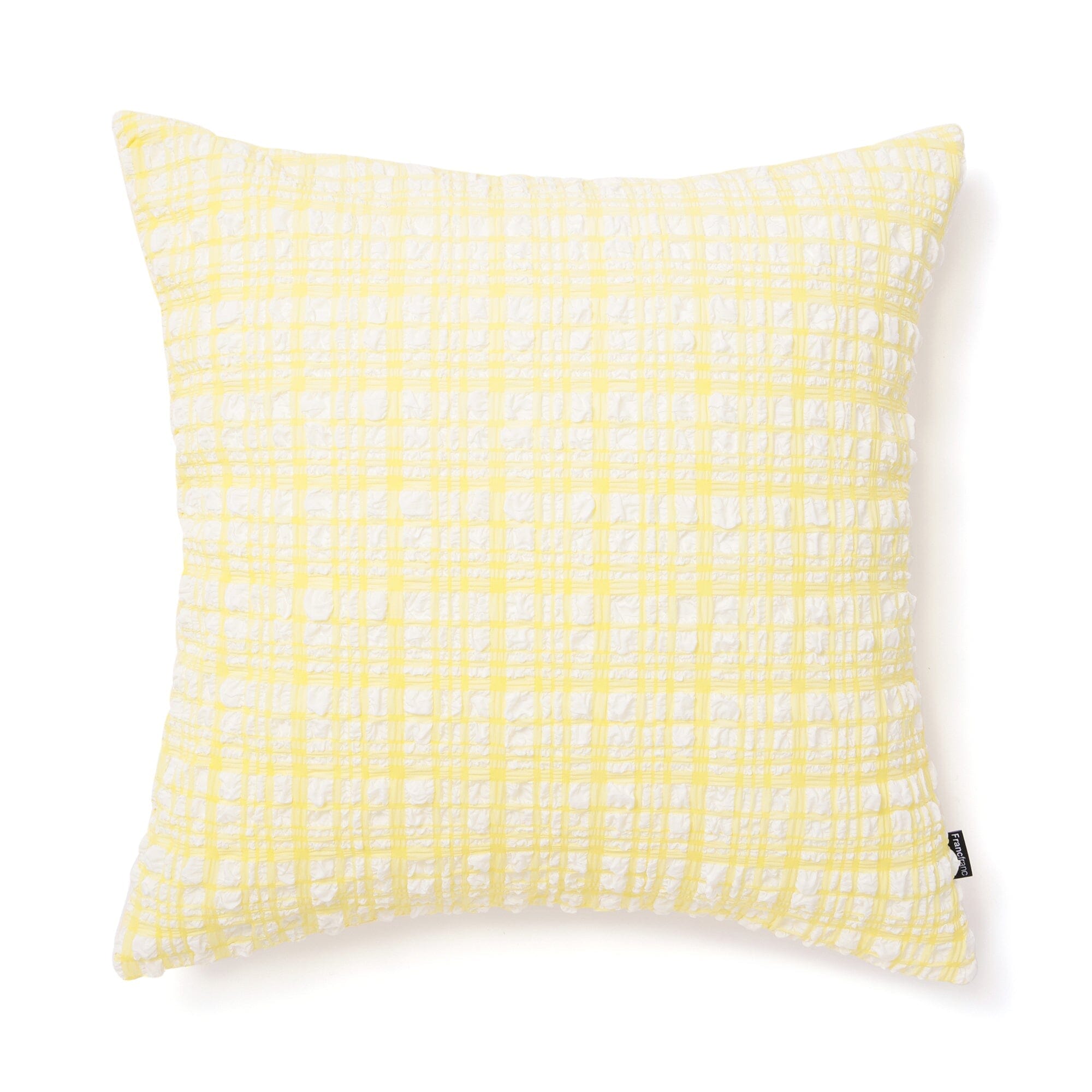 Popcorn Check Cushion Cover 450X450 White X Yellow