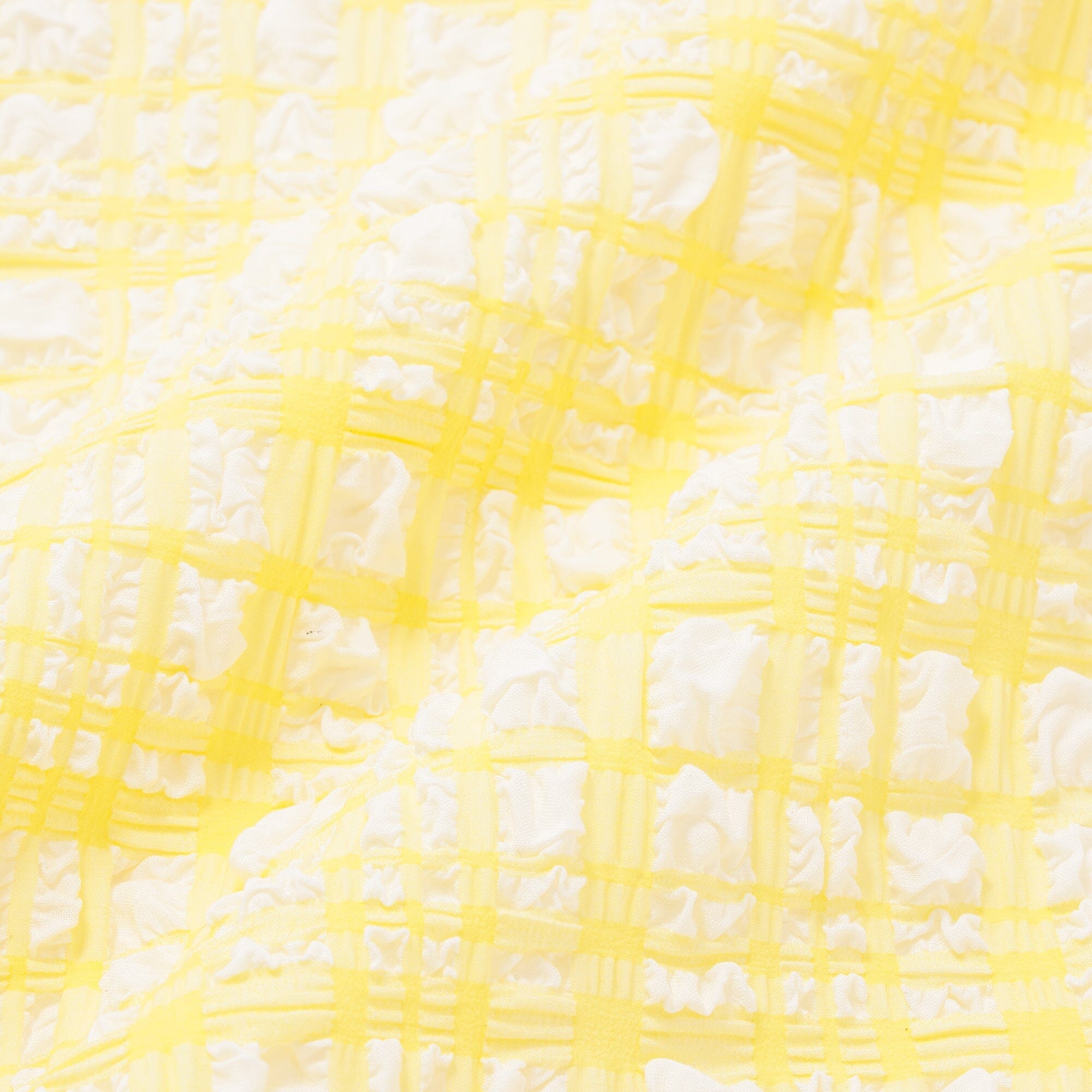 Popcorn Check Cushion Cover 450X450 White X Yellow