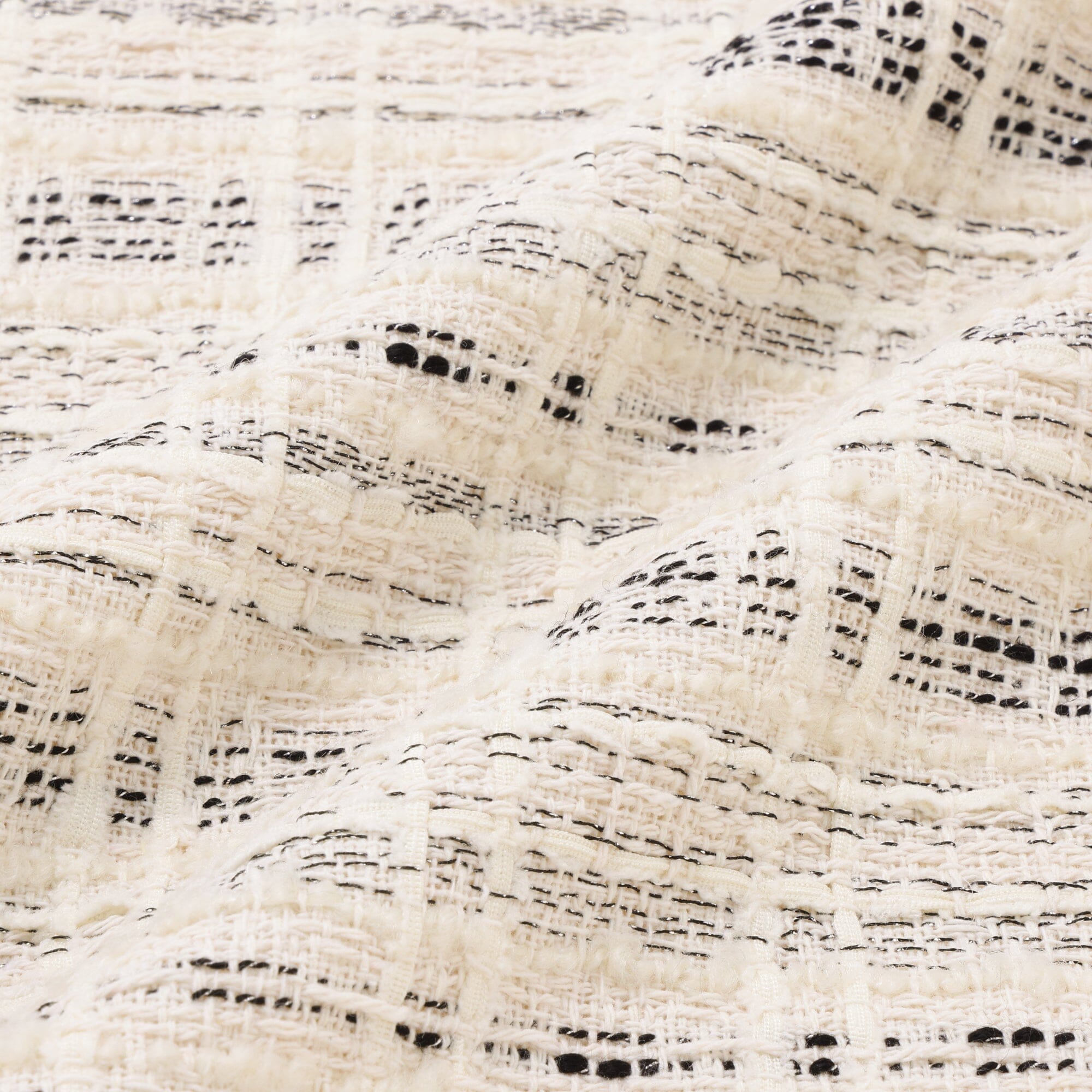 Monochrome Tweed Cushion Cover 450X450 White X Black