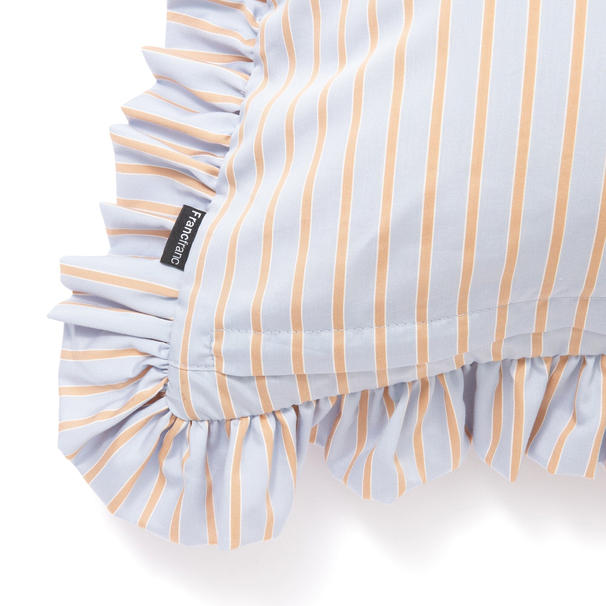 Emb Flower Frill Cushion Cover 450X450 Blue