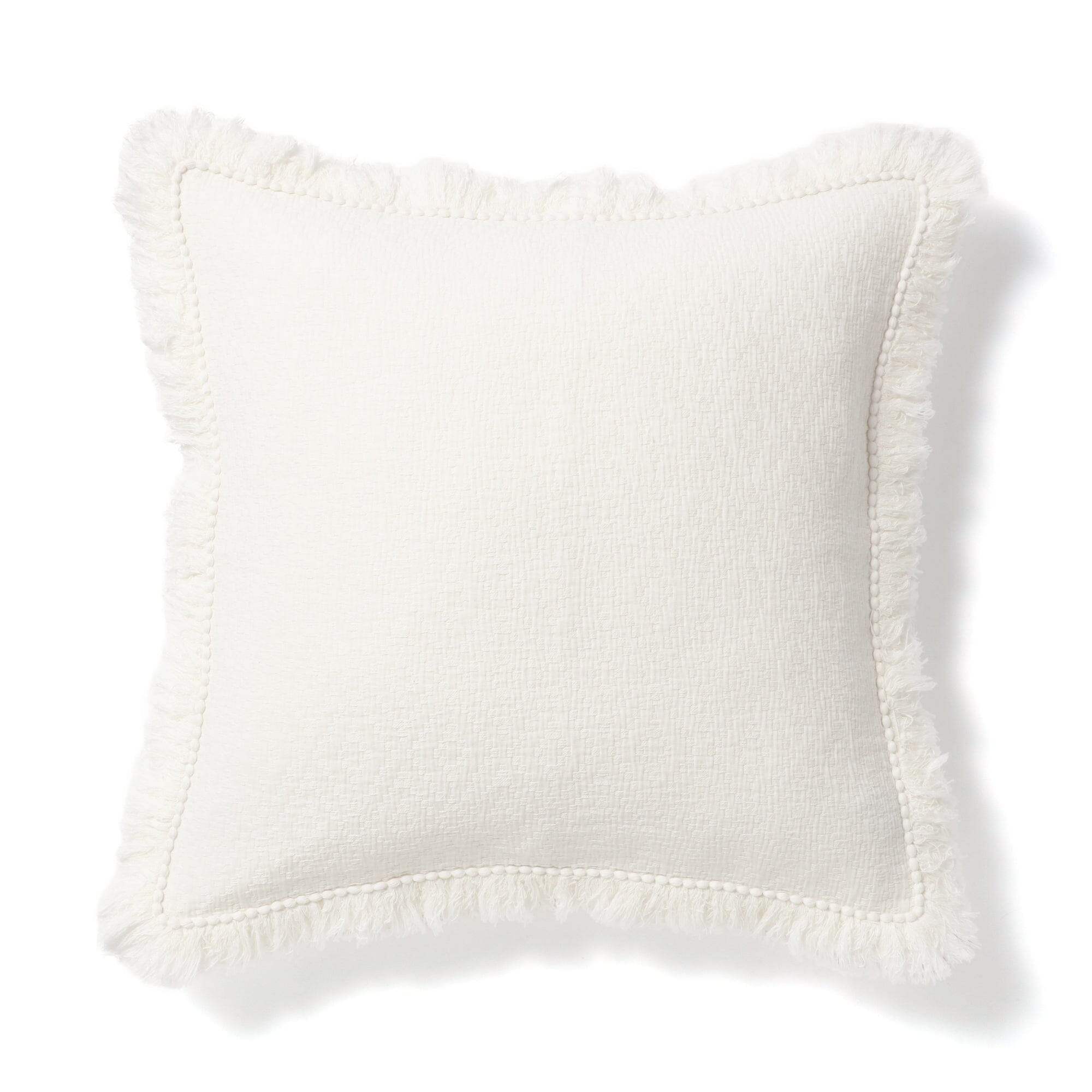 Diamond Fringe Cushion Cover 450X450 White