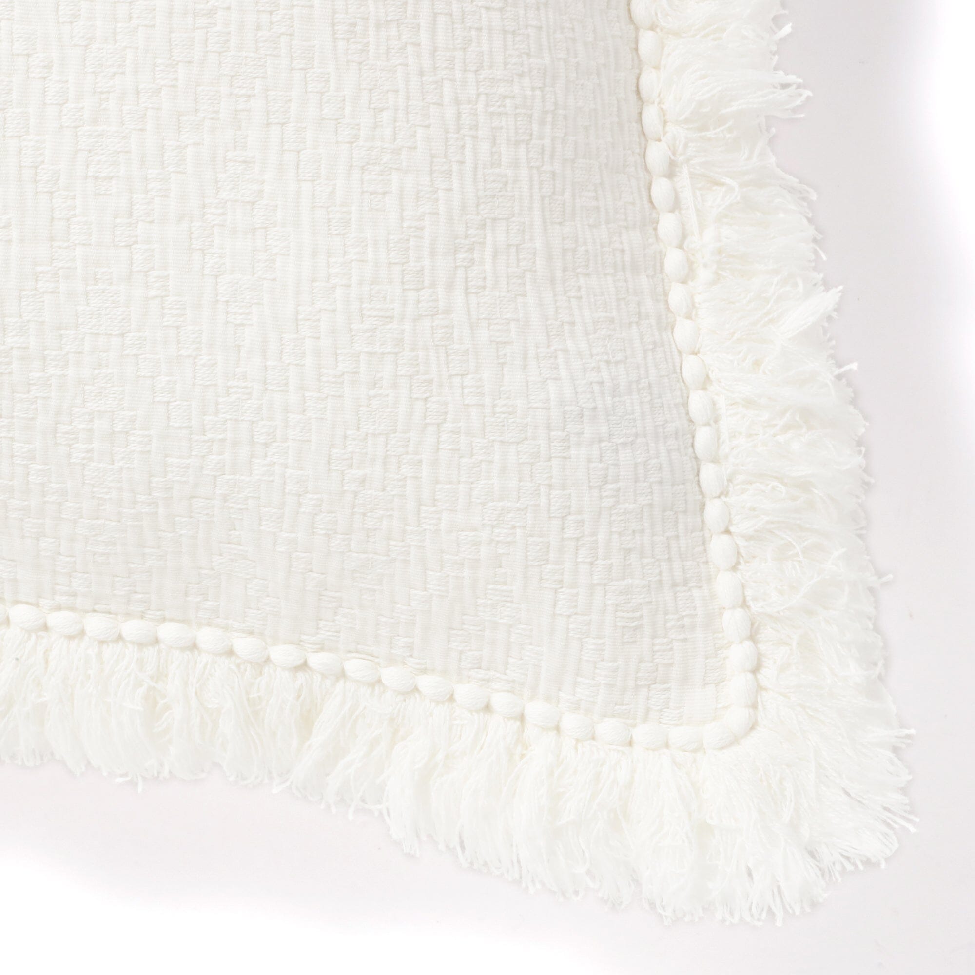 Diamond Fringe Cushion Cover 450X450 White