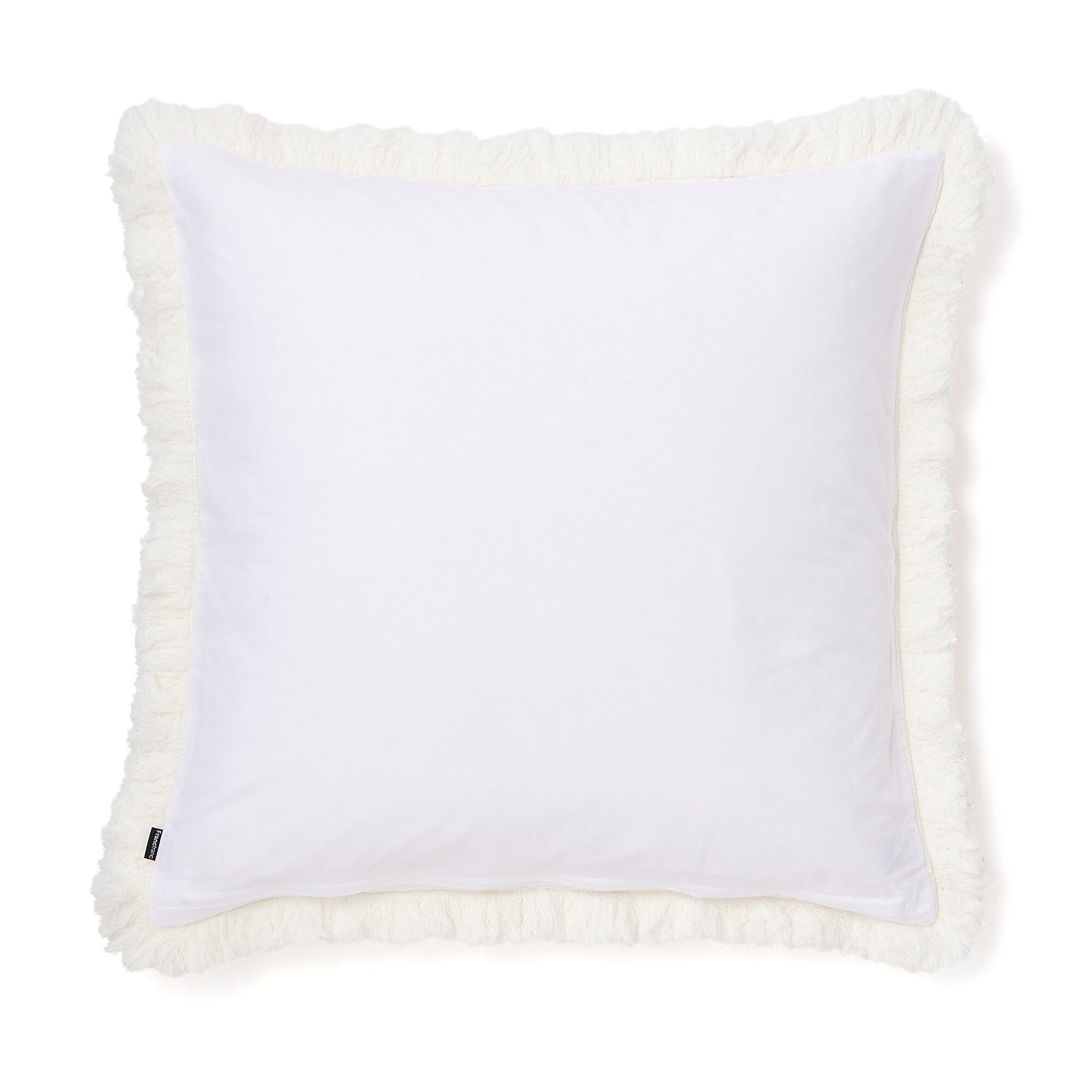Diamond Fringe Cushion Cover 600X600 White