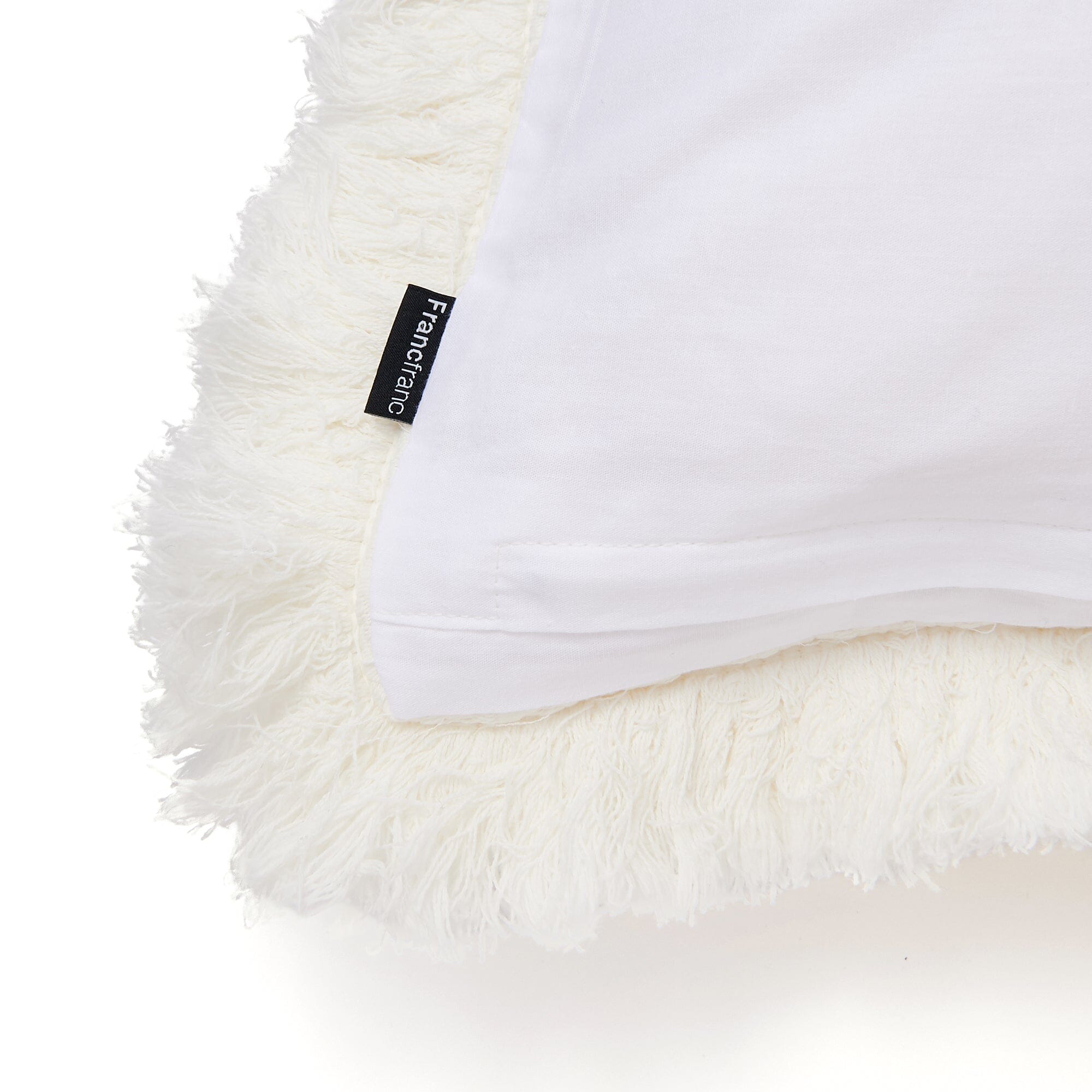 Diamond Fringe Cushion Cover 600X600 White