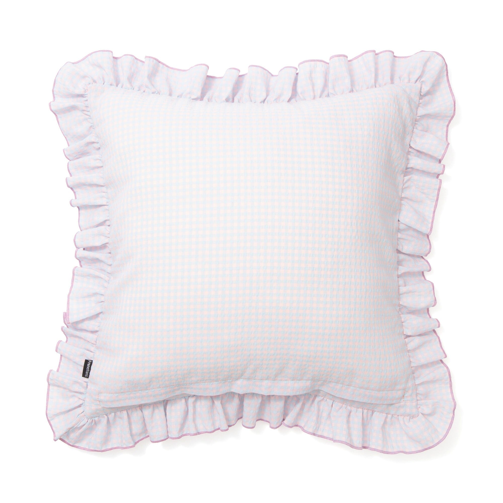 Emb Flower Frill Cushion Cover 450X450 Pink X Blue