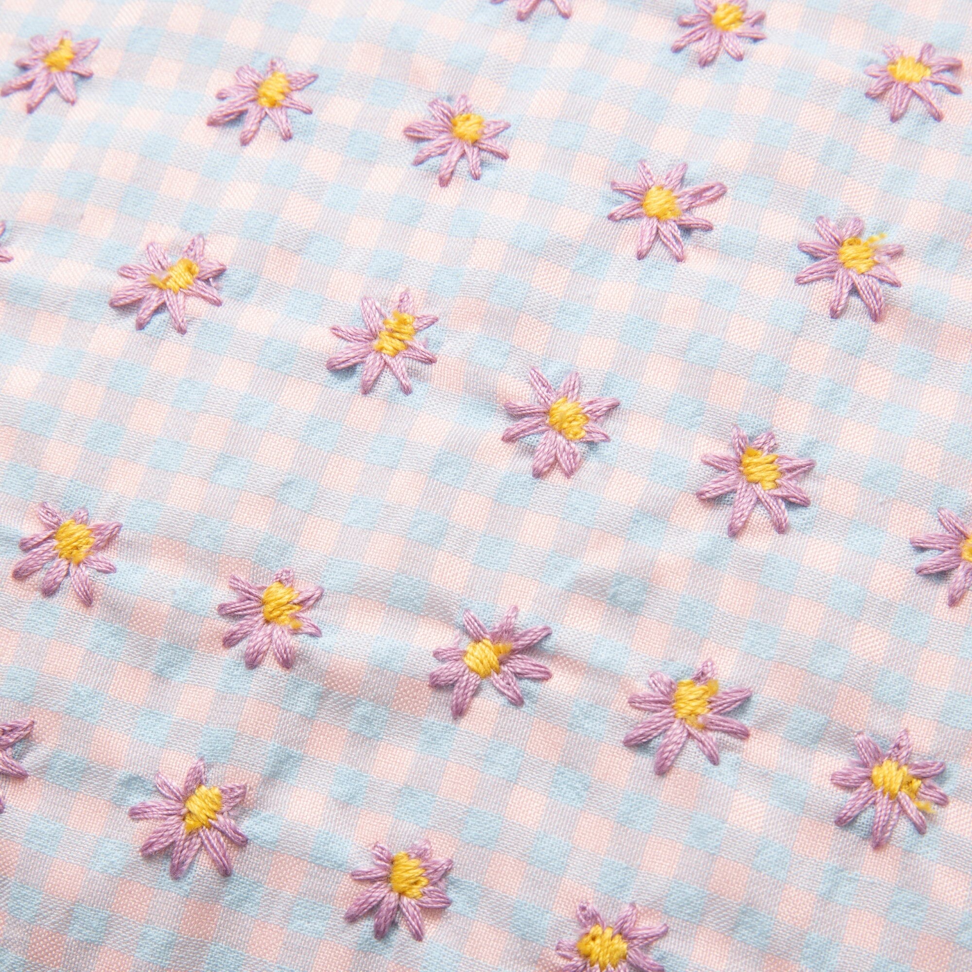 Emb Flower Frill Cushion Cover 450X450 Pink X Blue