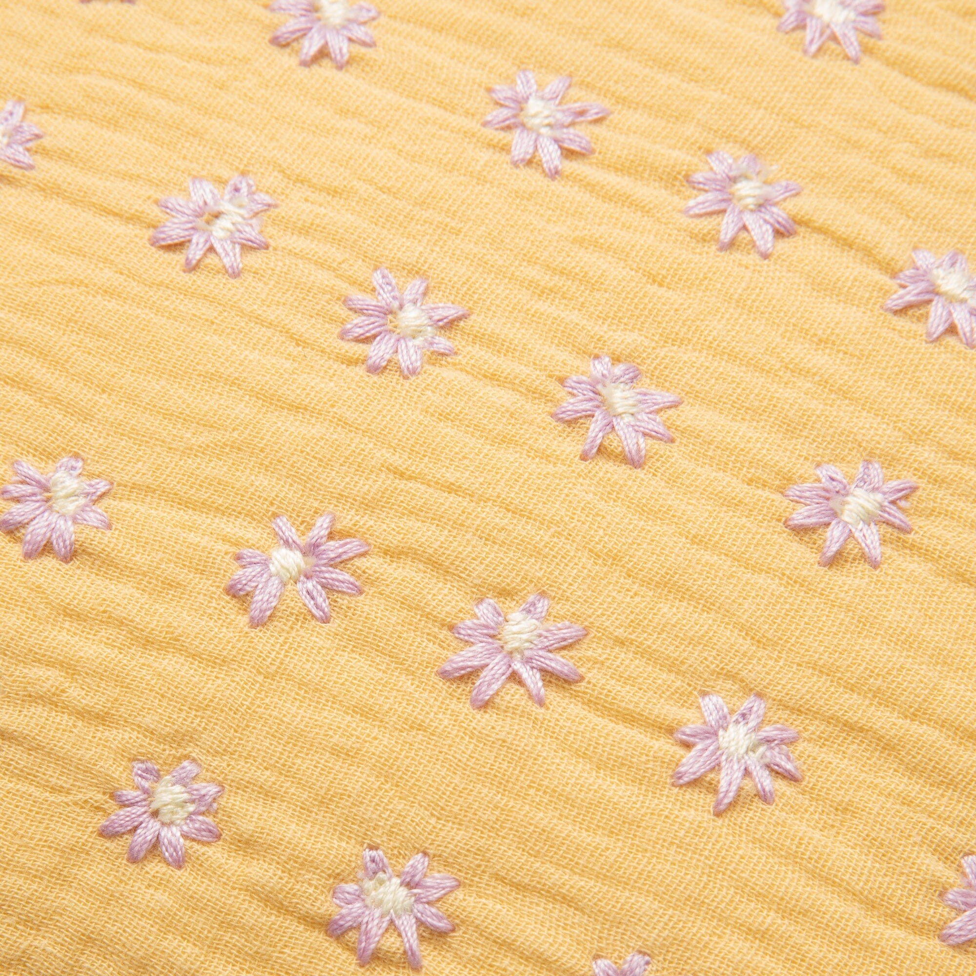 Emb Flower Frill Cushion Cover 450X450 Yellow X Pink