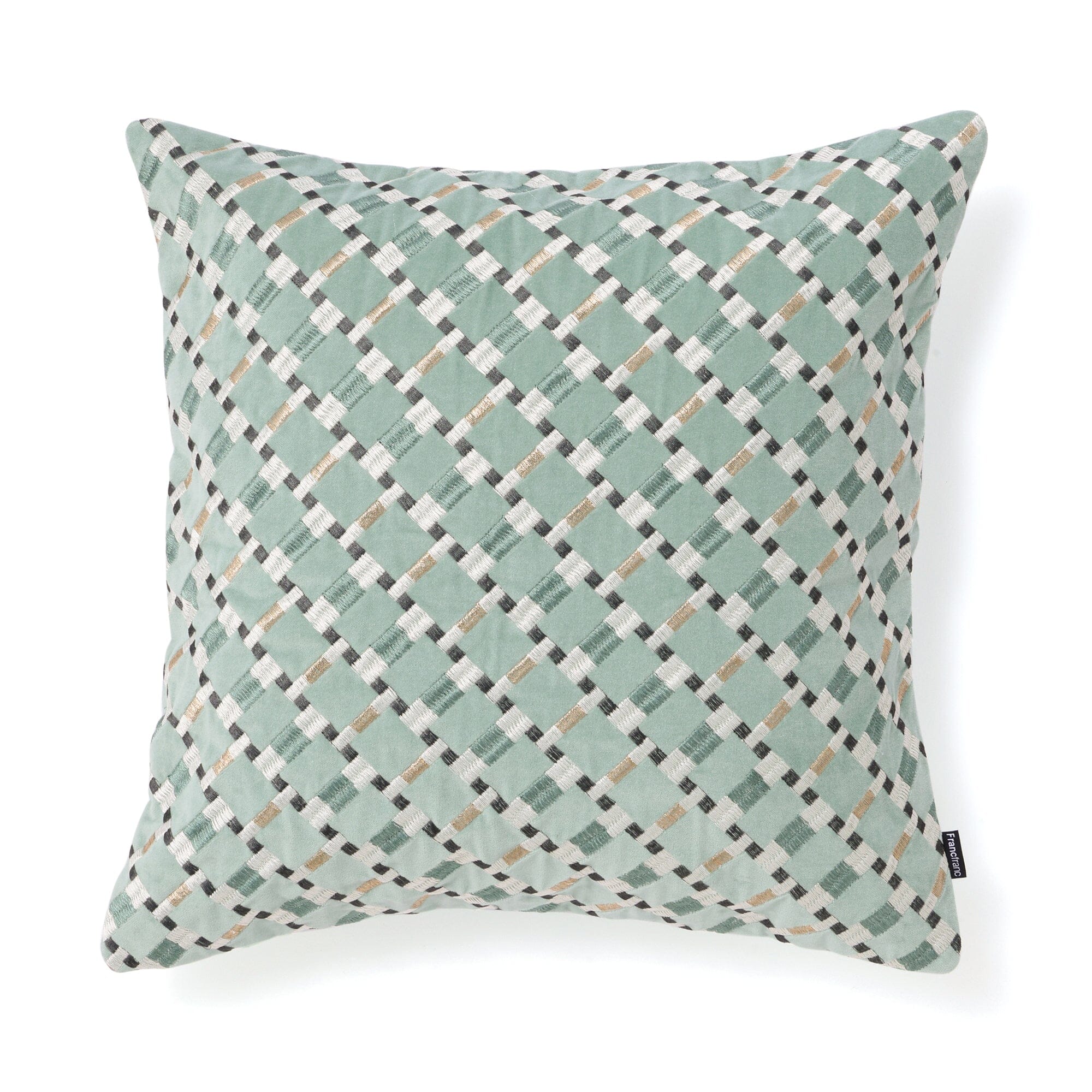 Geometric Emb Cushion Cover 450X450 Green X Gold