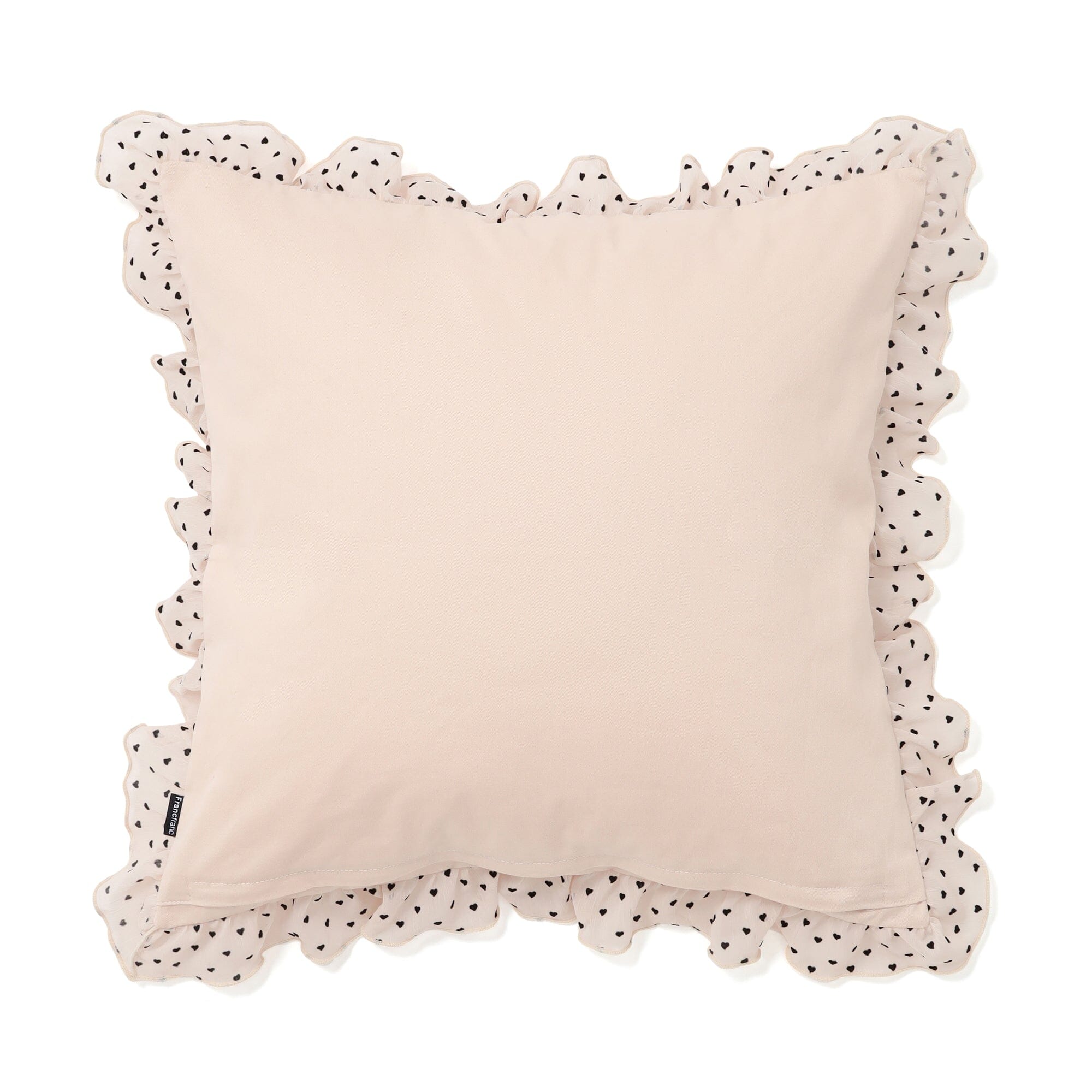 Frill Heart Cushion Cover 450X450 Light Pink
