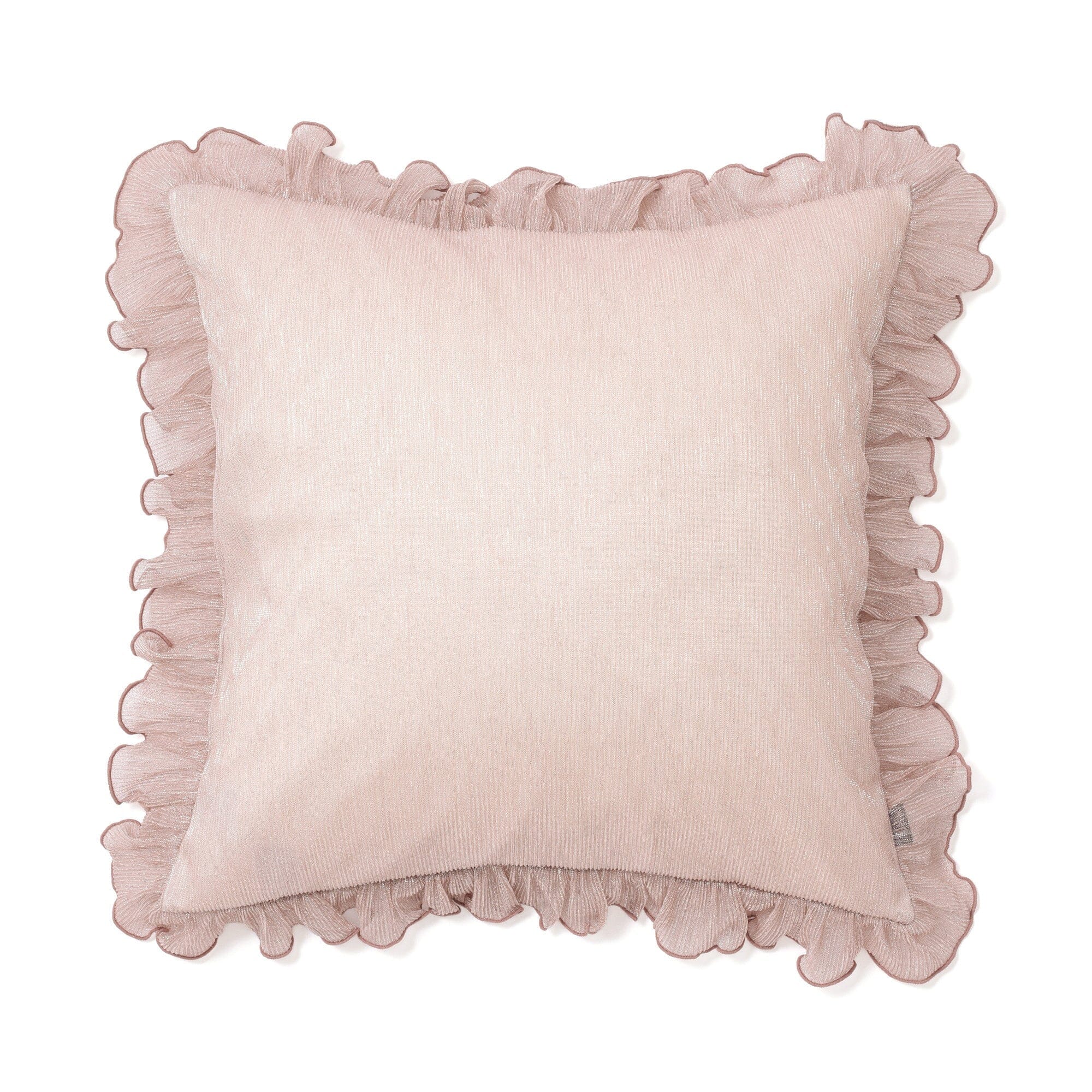 Shiny Frill Cushion Cover 450X450  Light Pink