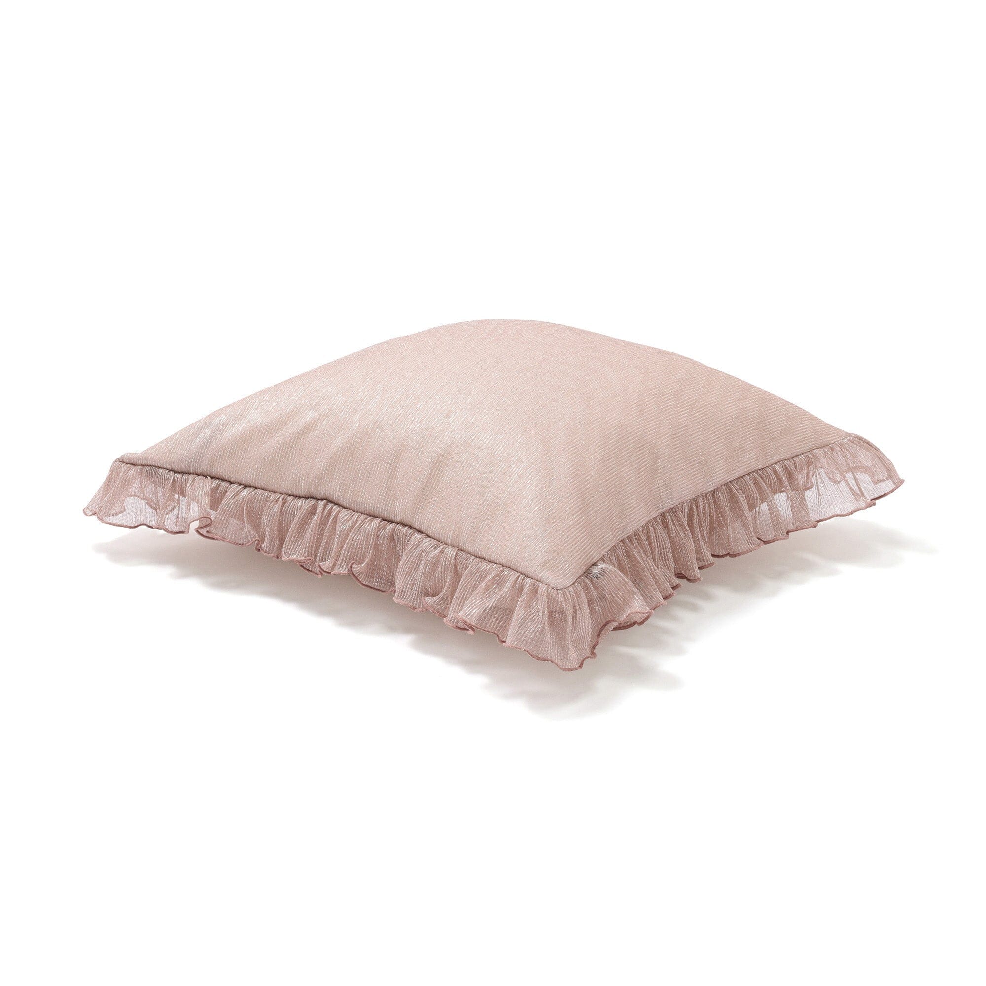 Shiny Frill Cushion Cover 450X450  Light Pink