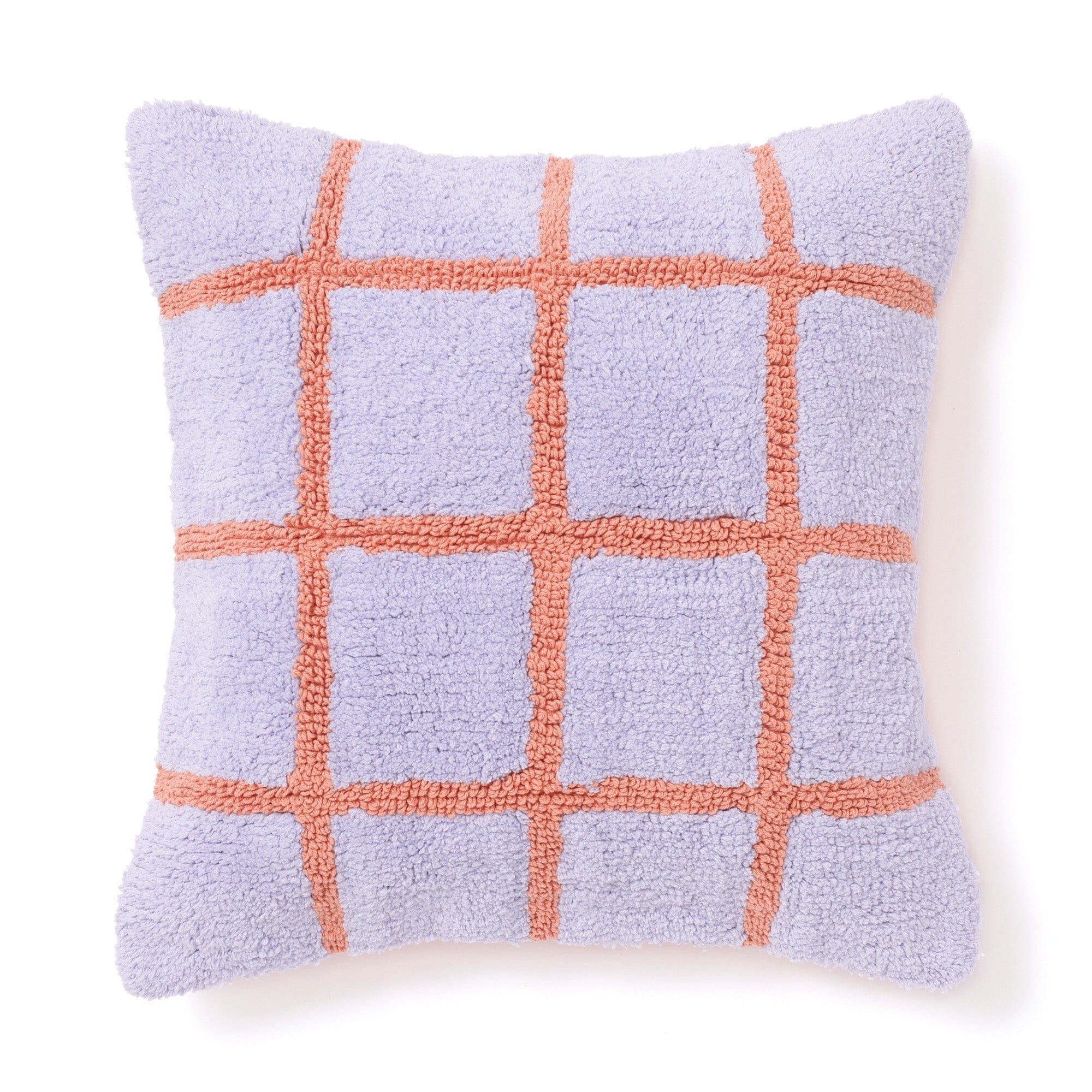 Tuft Check Cushion Cover 450X450 Purple X Orange