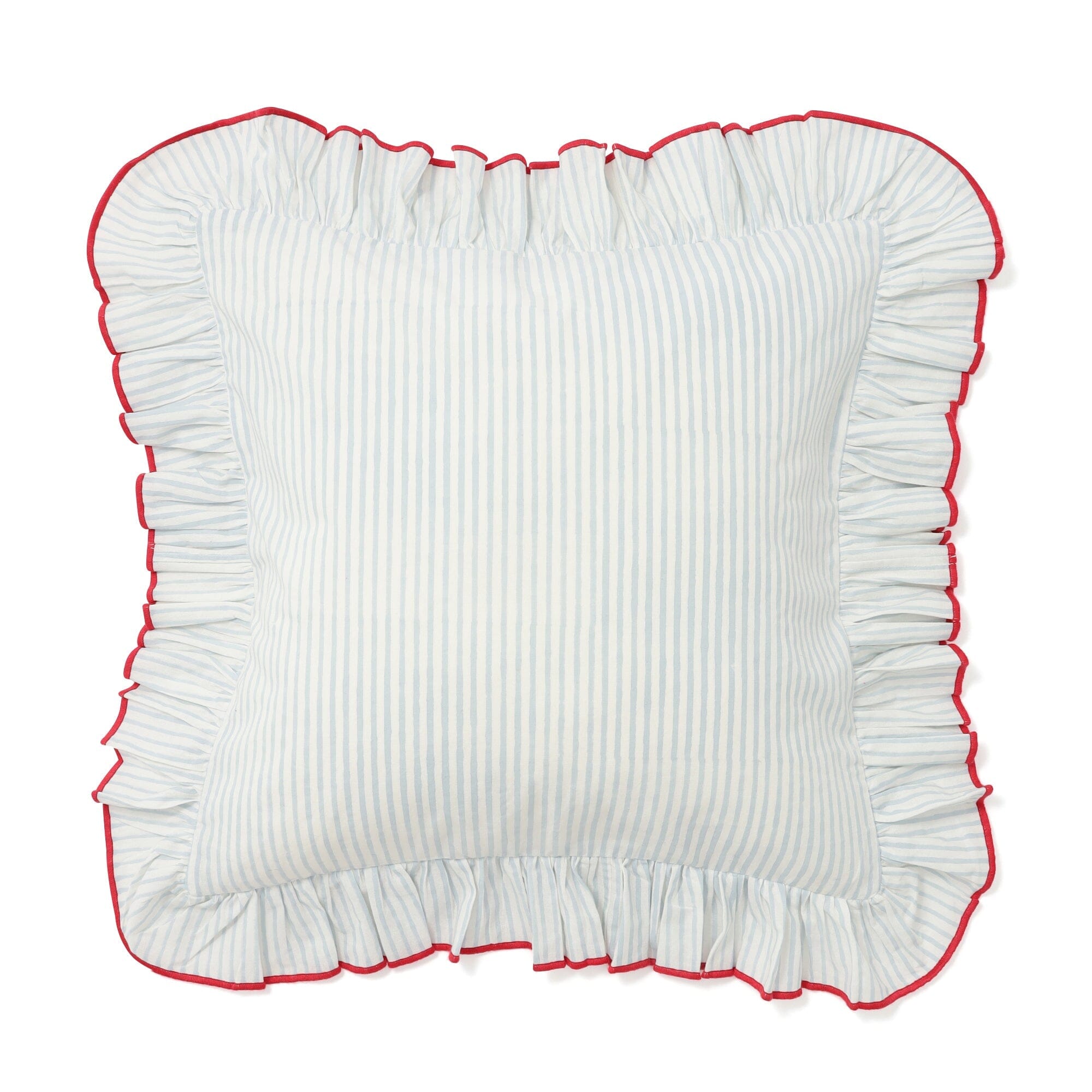 Block Print Cushion Cover  450 X 450  Light Blue