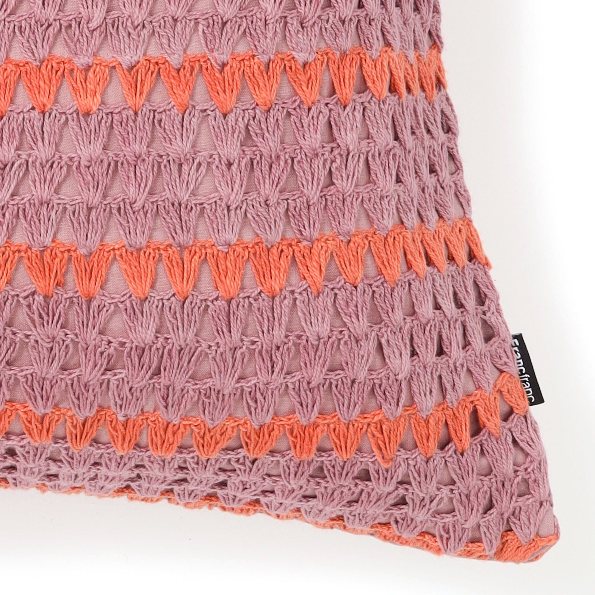 Border Crochet Cushion Cover 450 X 450 Purple