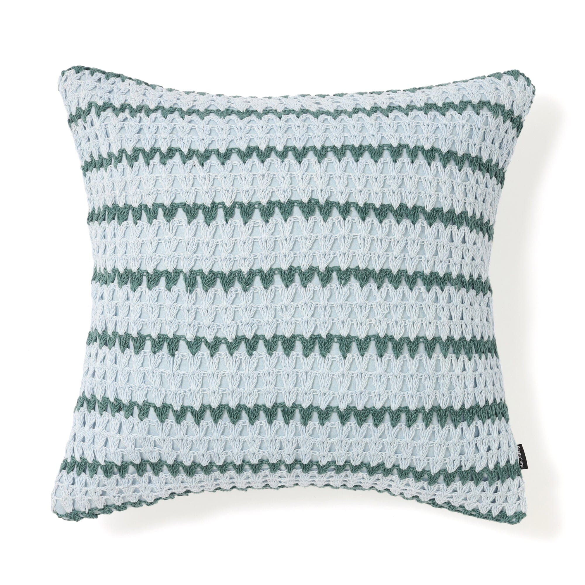 Border Crochet Cushion Cover 450 X 450 Blue