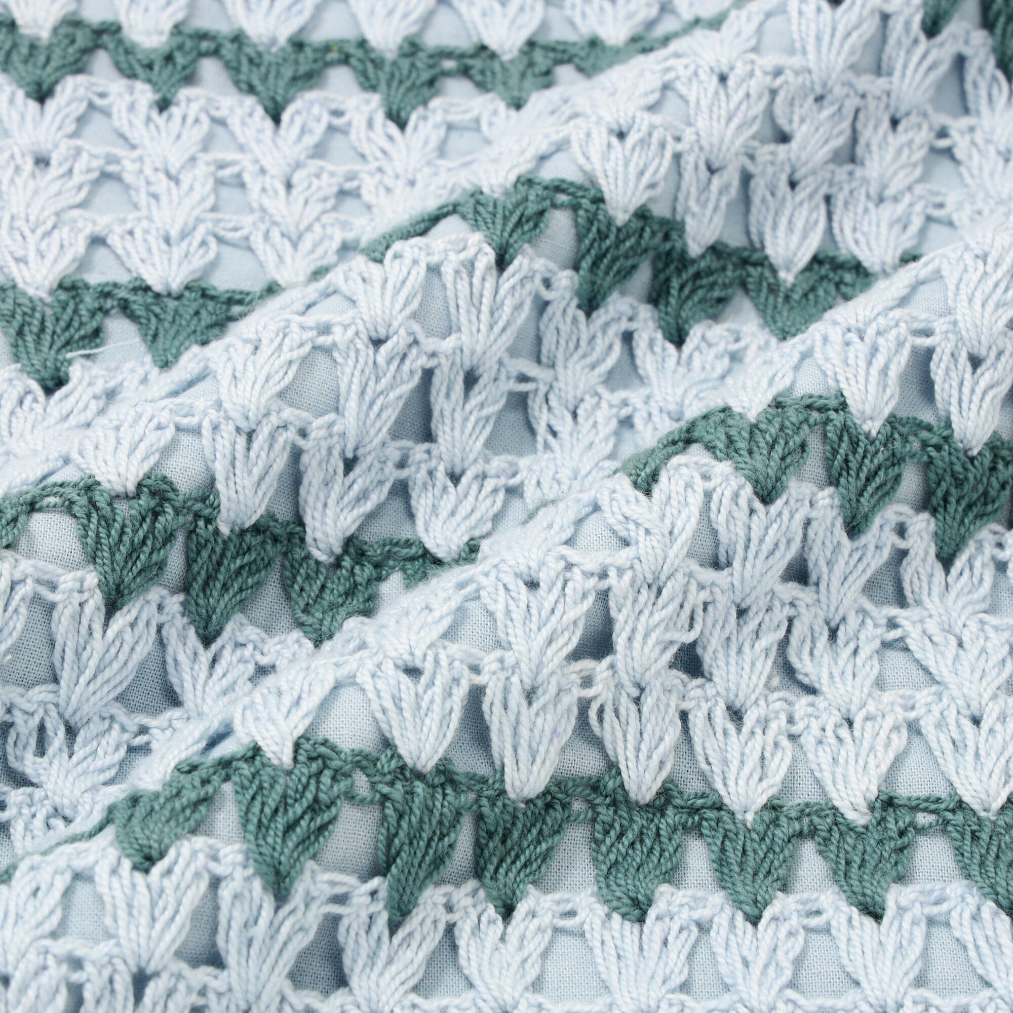 Border Crochet Cushion Cover 450 X 450 Blue