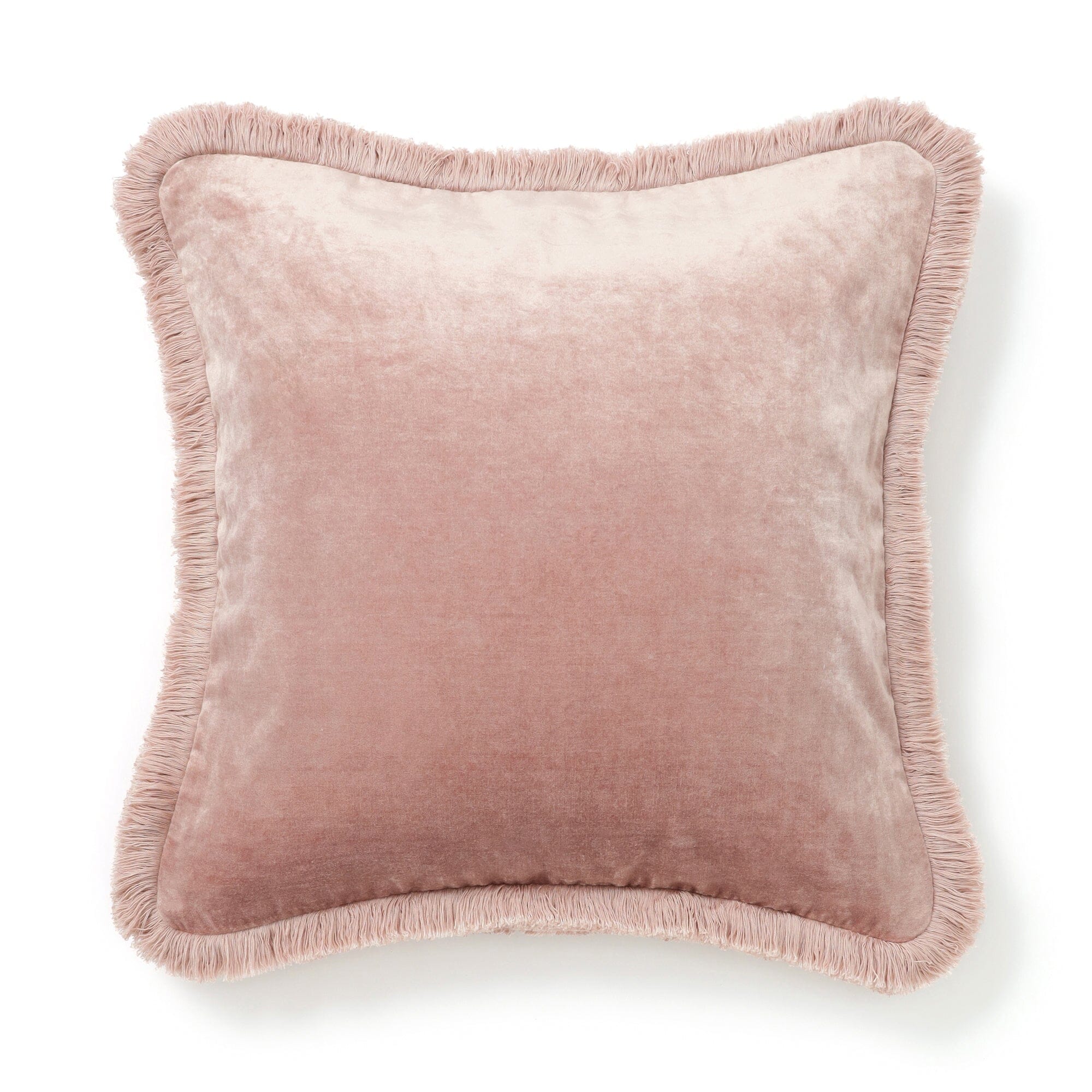 Velvet Fringe Cushion Cover 450 X 450  Pink