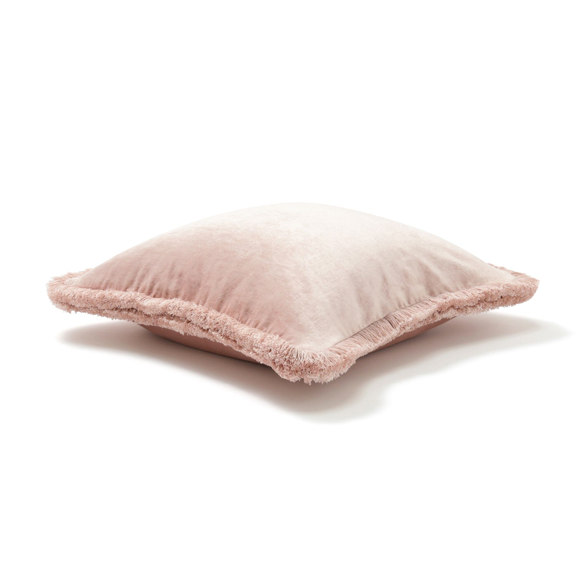 Velvet Fringe Cushion Cover 450 X 450  Pink