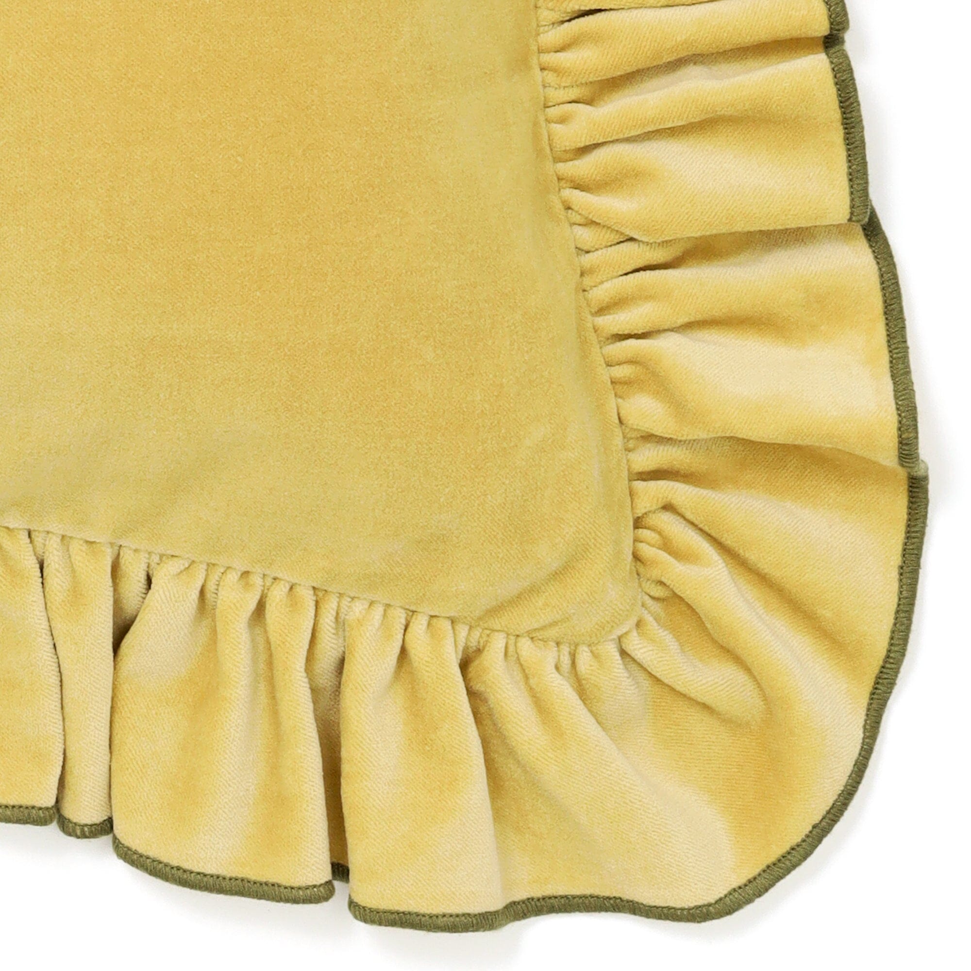 Velvet Frill Cushion Cover 450 X 450  Yellow
