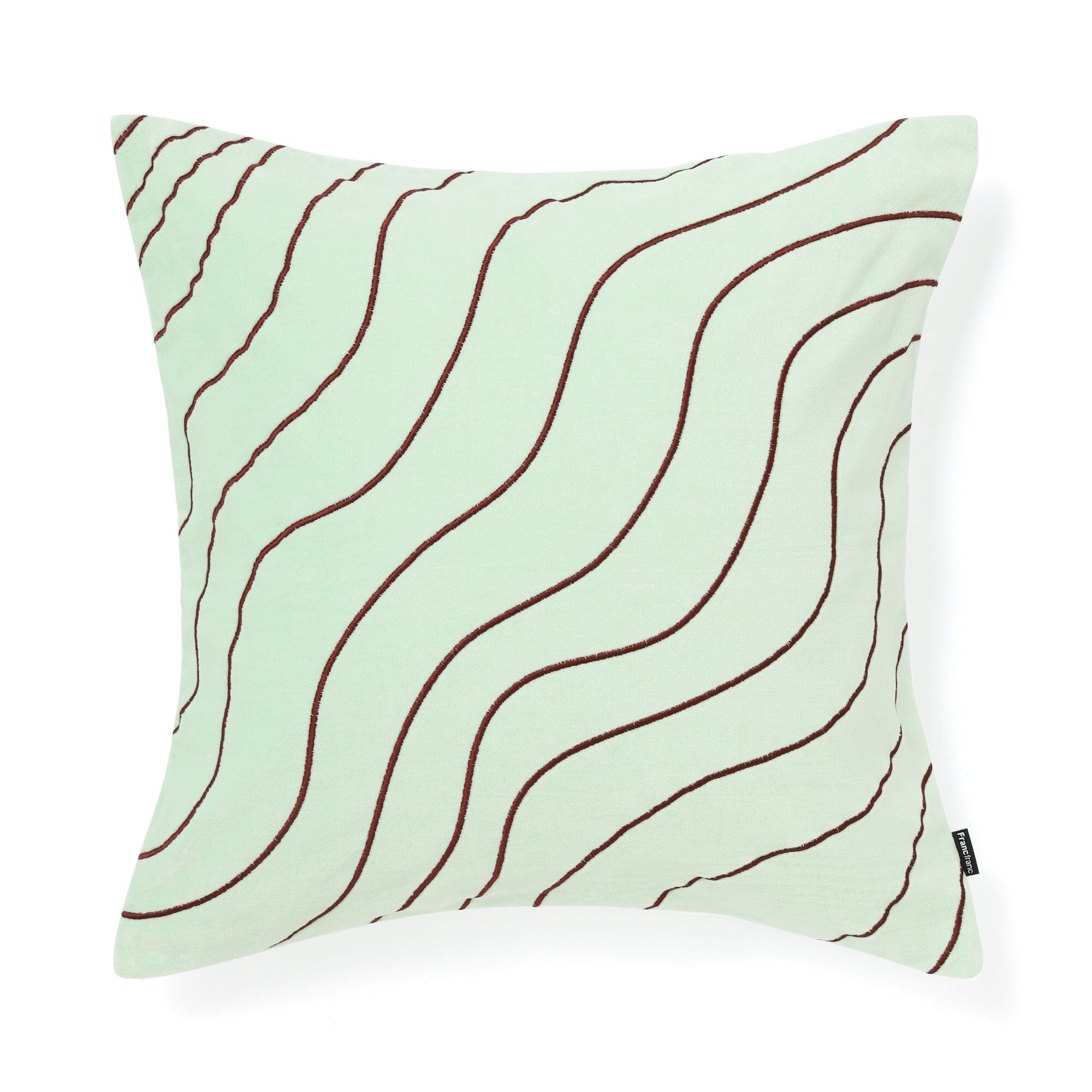 Emb Drawing Cushion Cover 450 X 450 Light Green