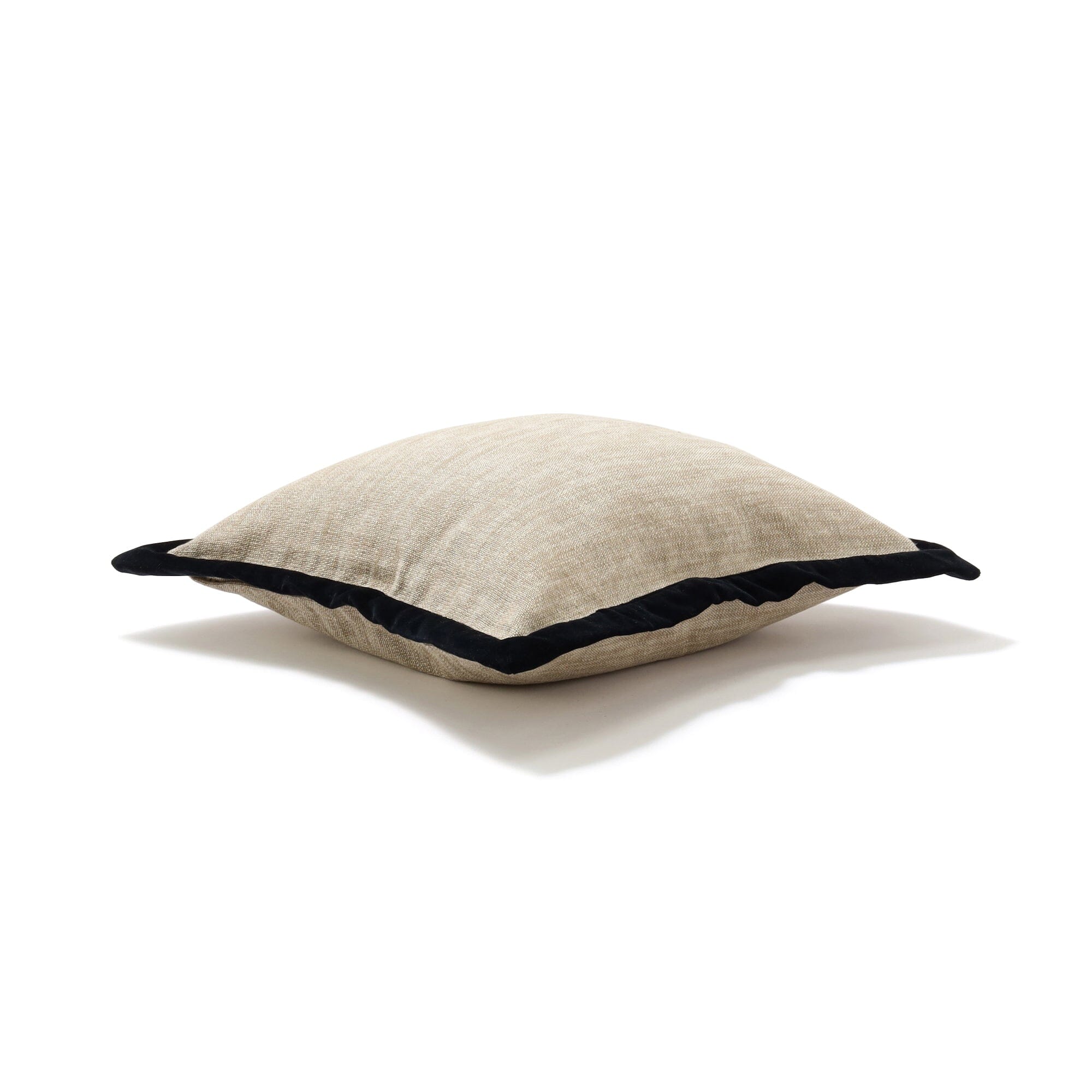 Velvet Flange Cushion Cover 450 X 450  Natural