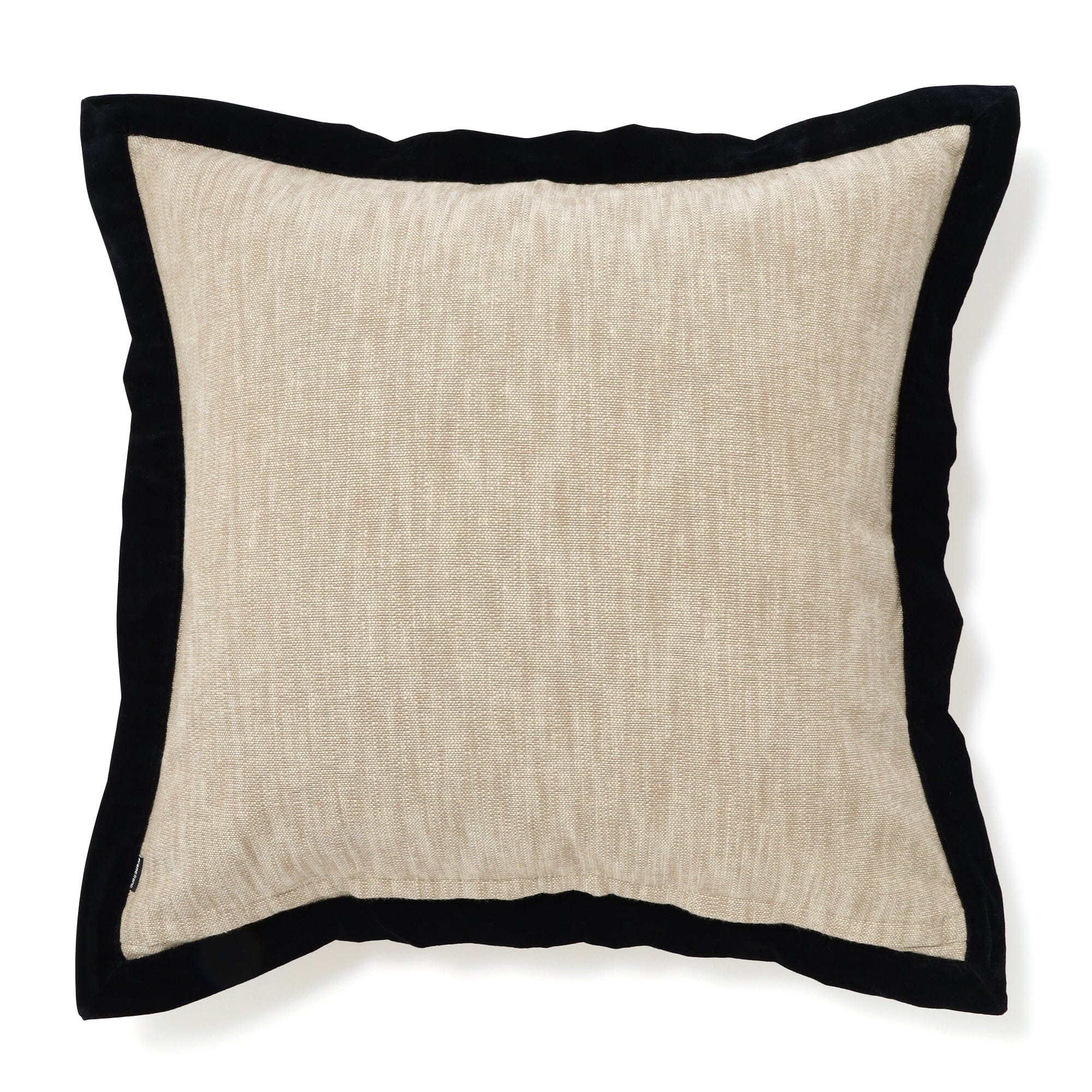 Velvet Flange Cushion Cover 600 X 600 Natural