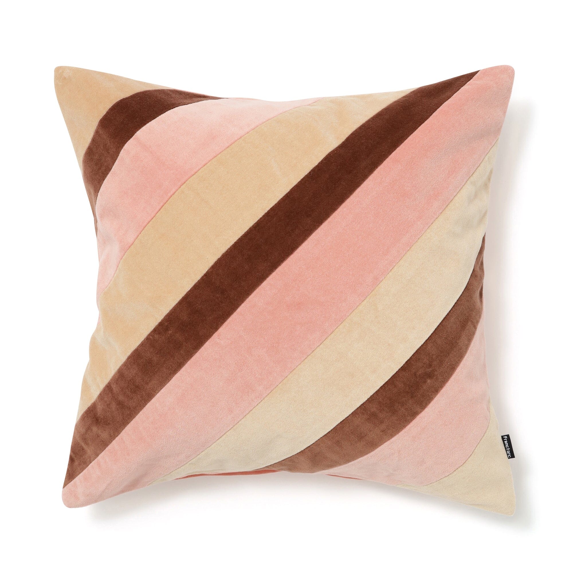 Velvet Stripe Cushion Cover 450 X 450  Beige X Pink