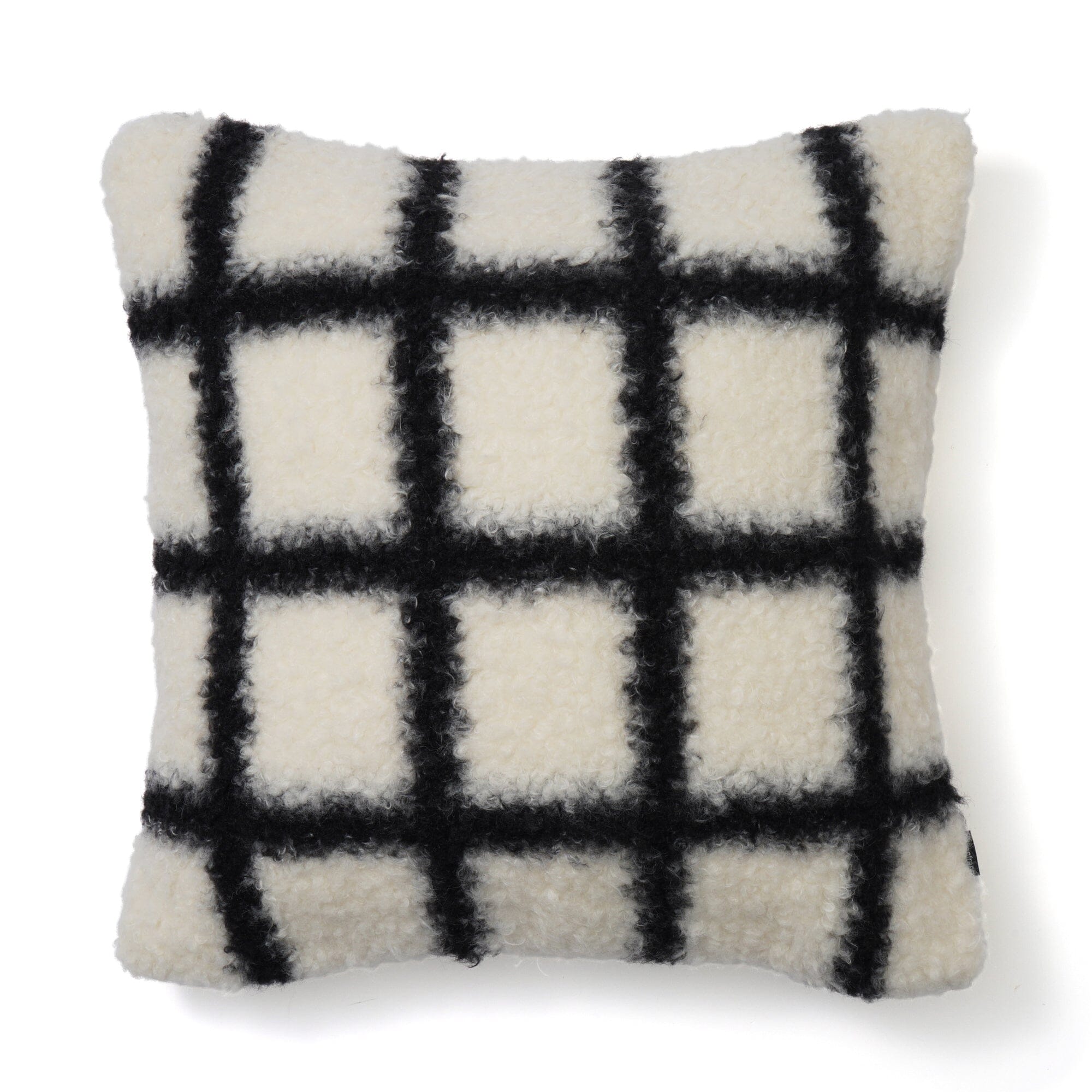 Checked Boa Cushion Cover 450 X 450 White