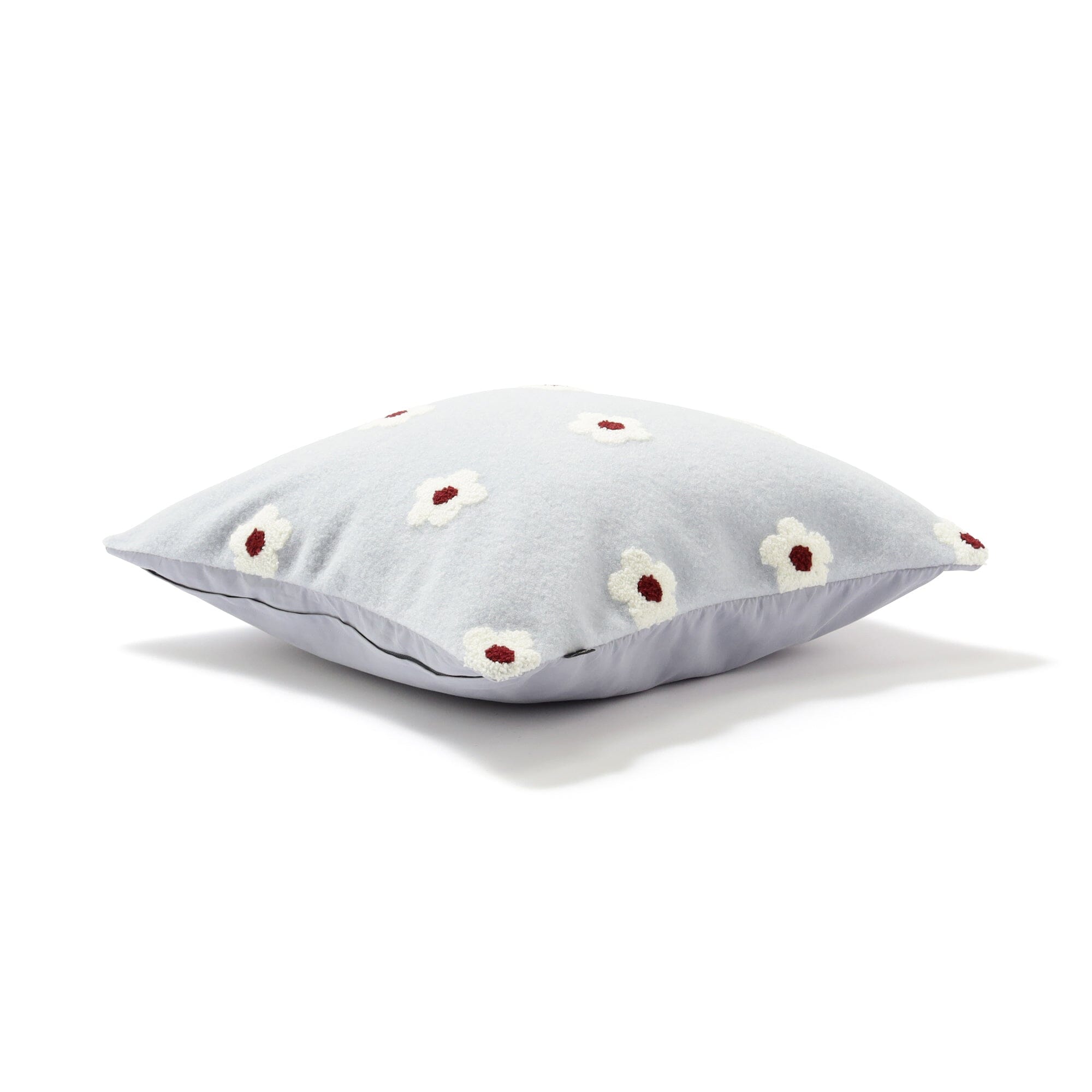 Emb Flower Cushion Cover 450 X 450  Light Blue