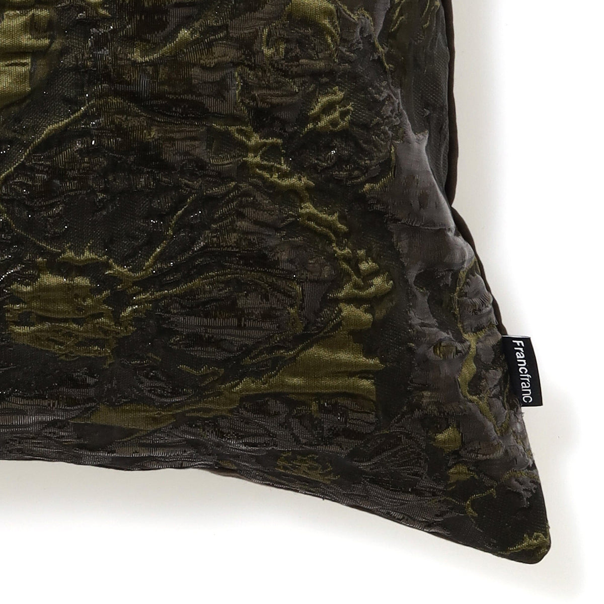 Jq Flower Cushion Cover 450 X 450  Dark Green