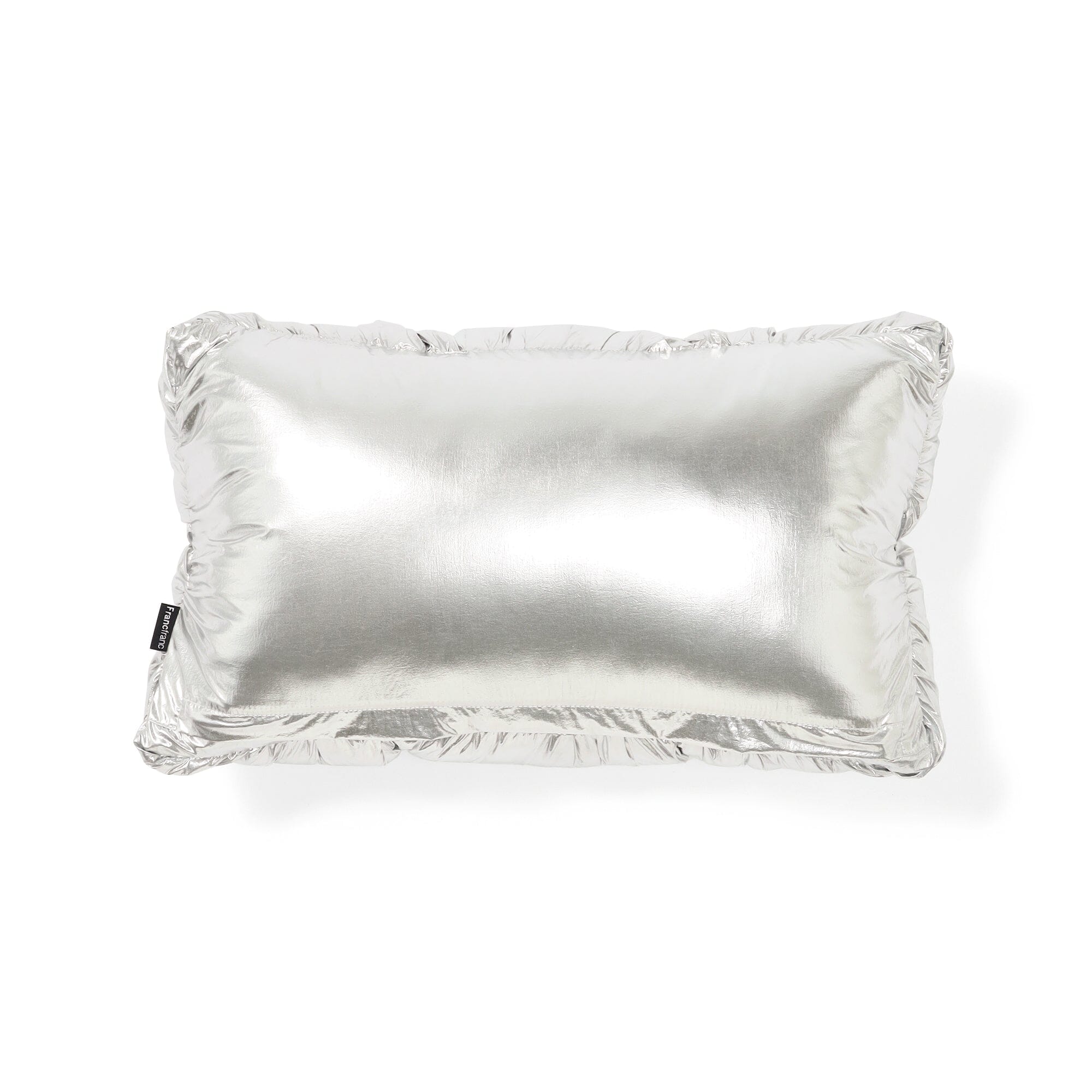 Metallic Square Quilted Cushion Cover 450 X 250  Silver