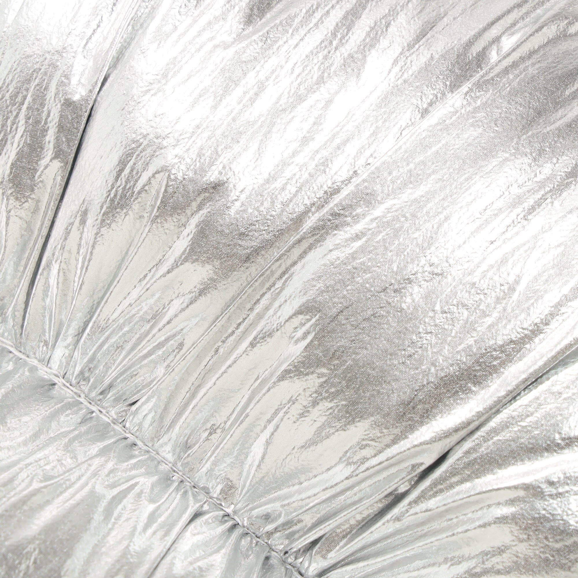 Metallic Square Quilted Cushion Cover 450 X 250  Silver
