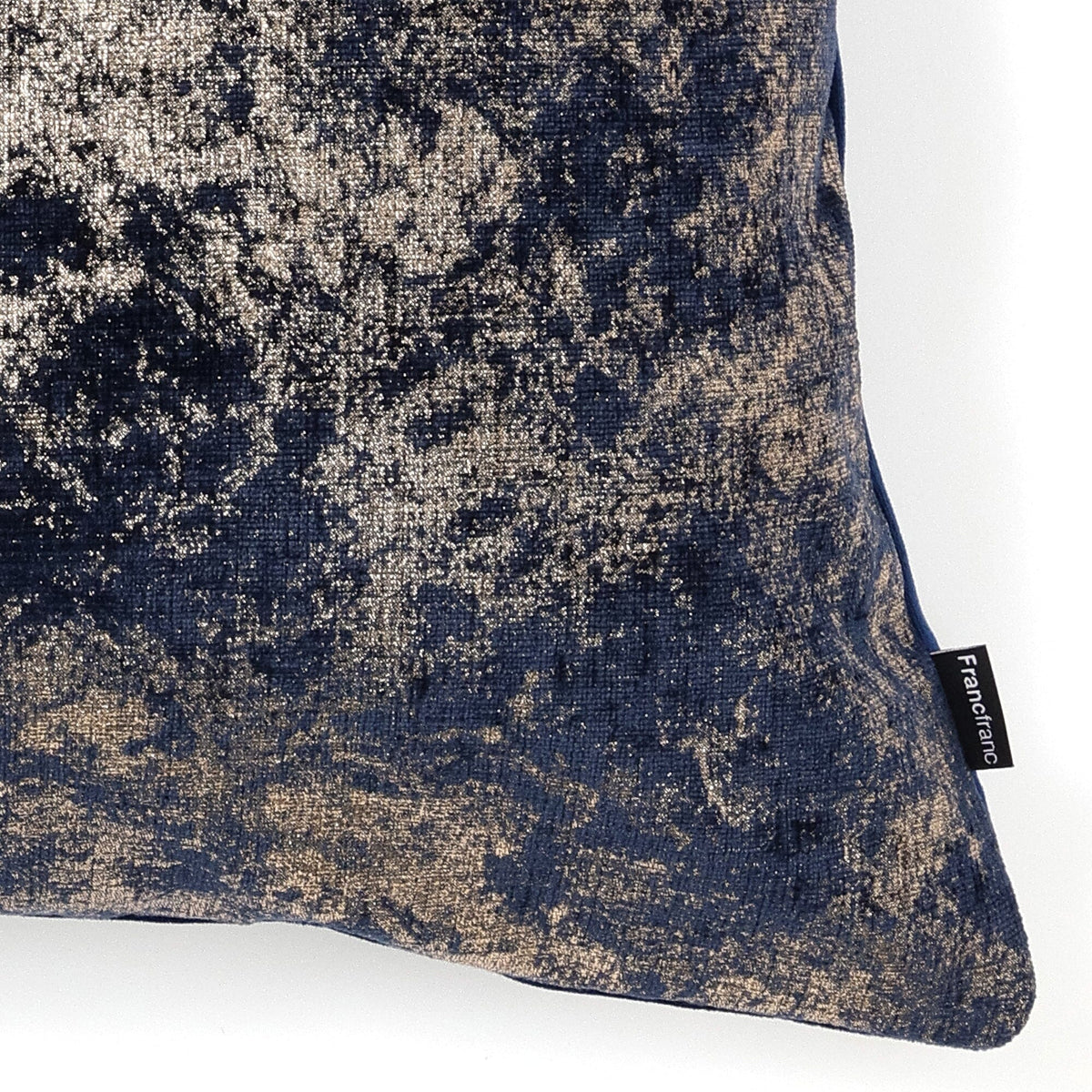 Metallic Print Cushion Cover 450 X 450  Navy X Gold