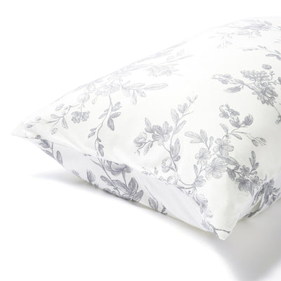 FUWARO 涼感枕頭套 經典花圖案 700 X 500 灰色